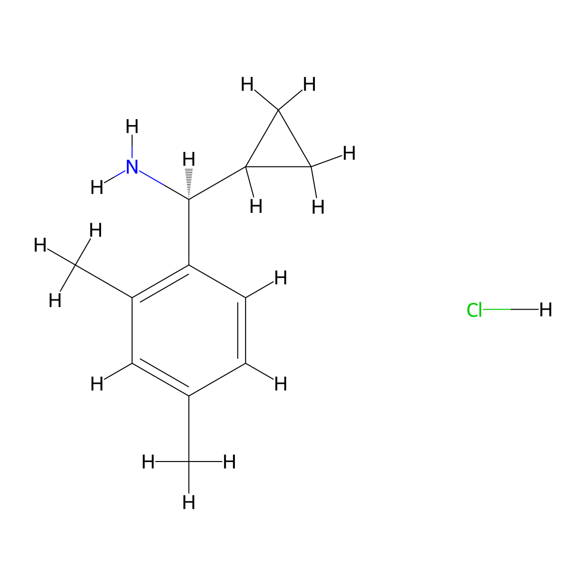 (S)-Cyclopropyl(2,4-dimethylphenyl)methanamine hydrochloride molecular structure, CAS 1213682-09-7