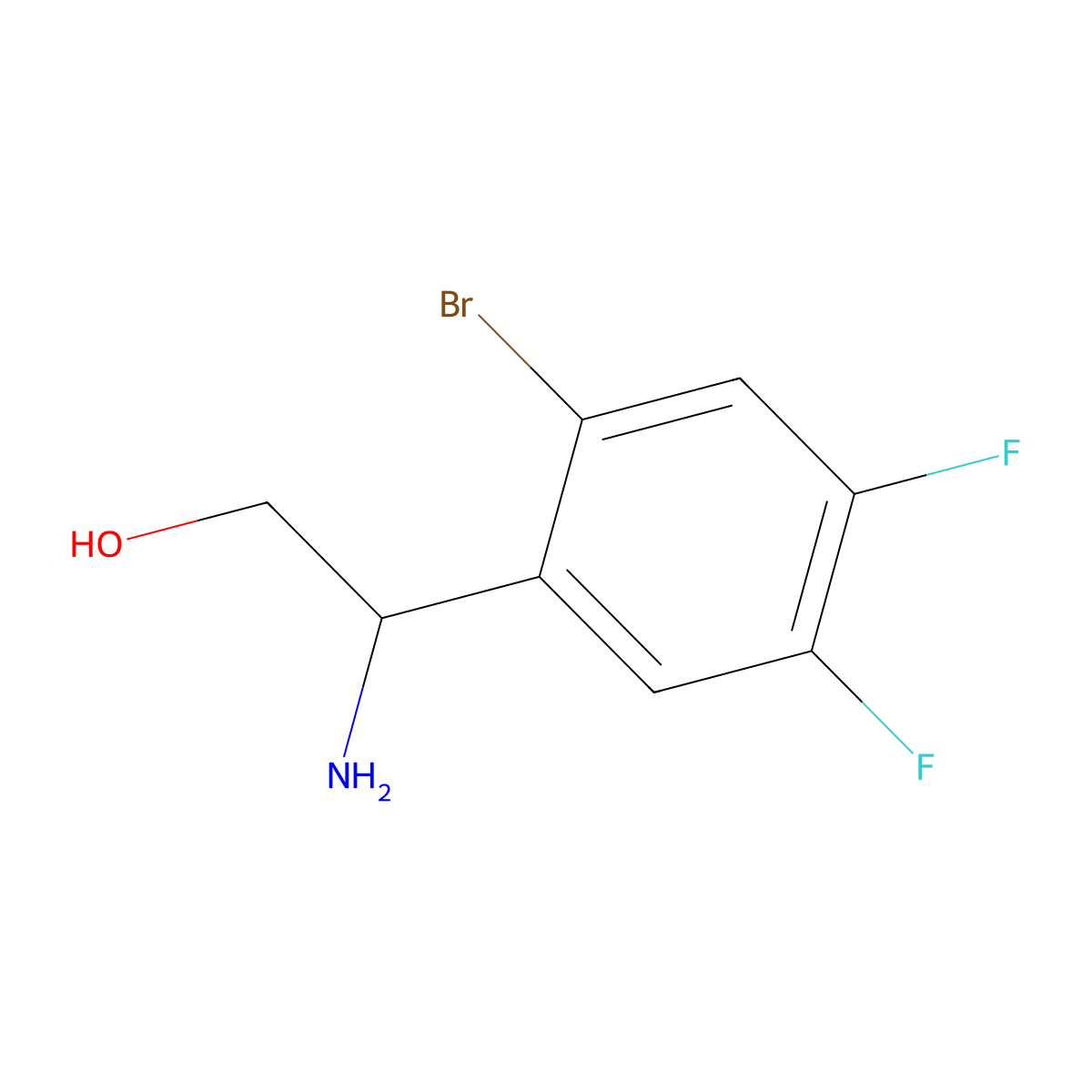(r)-2-Amino-2-(2-bromo-4,5-difluorophenyl)ethan-1-ol molecular structure, CAS 1213684-90-2