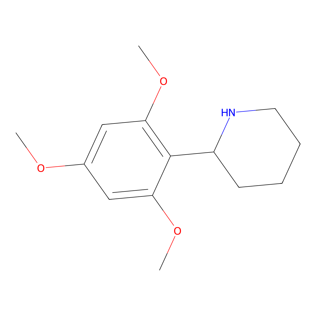 (2R)-2-(2,4,6-Trimethoxyphenyl)piperidine molecular structure, CAS 1213687-07-0