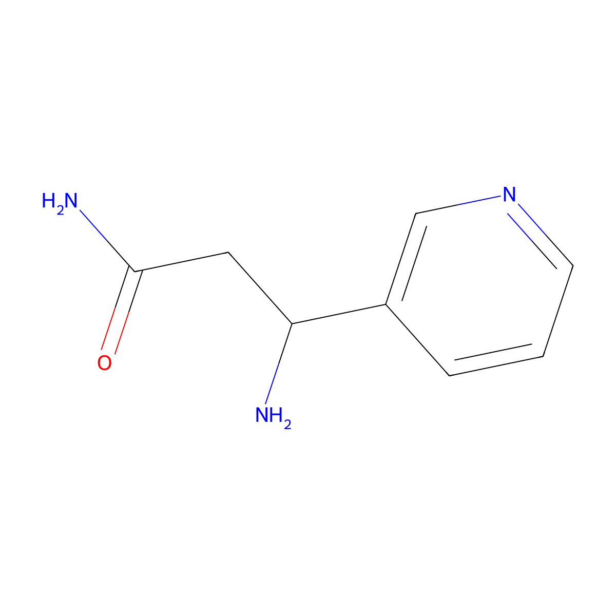 (3S)-3-amino-3-(pyridin-3-yl)propanamide molecular structure, CAS 1213687-66-1