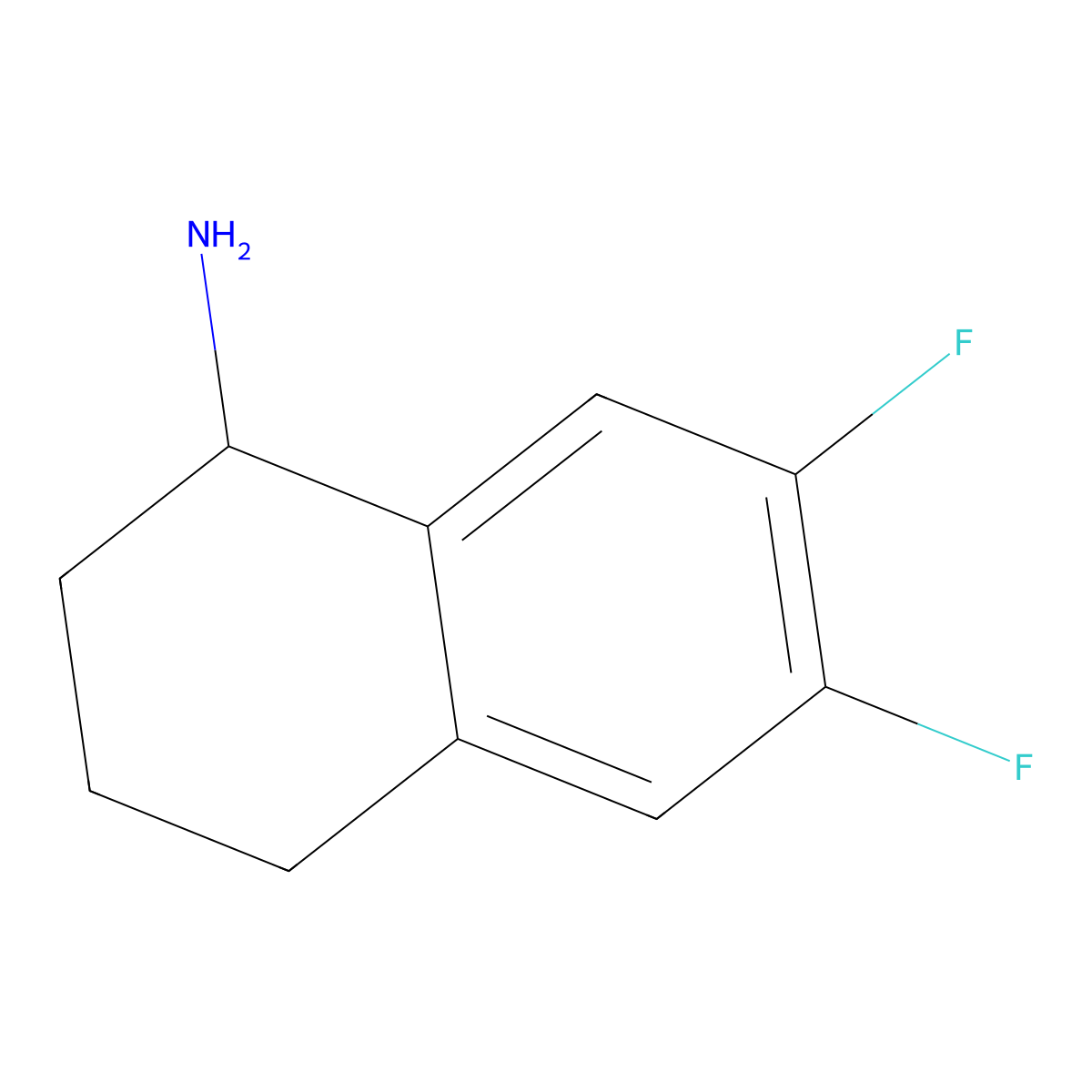 (S)-6,7-Difluoro-1,2,3,4-tetrahydronaphthalen-1-amine molecular structure, CAS 1213689-57-6