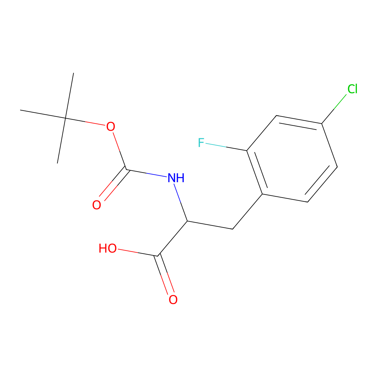 Boc-L-2-Fluoro-4-chlorophe molecular structure, CAS 1213690-82-4