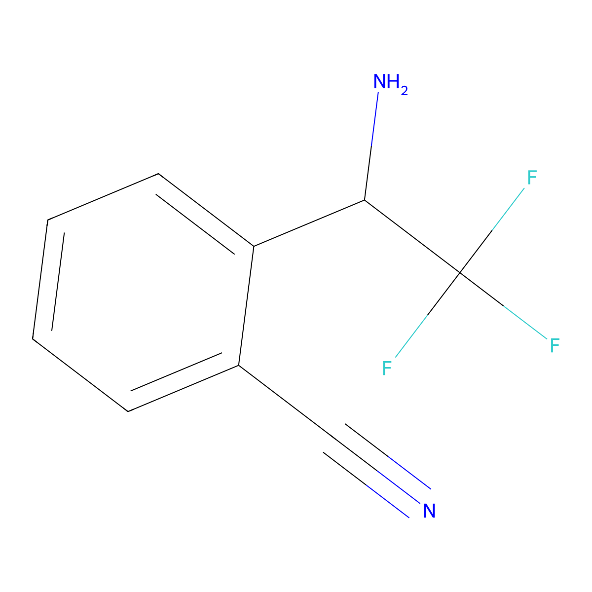 (S)-2-(1-Amino-2,2,2-trifluoroethyl)benzonitrile molecular structure, CAS 1213691-41-8