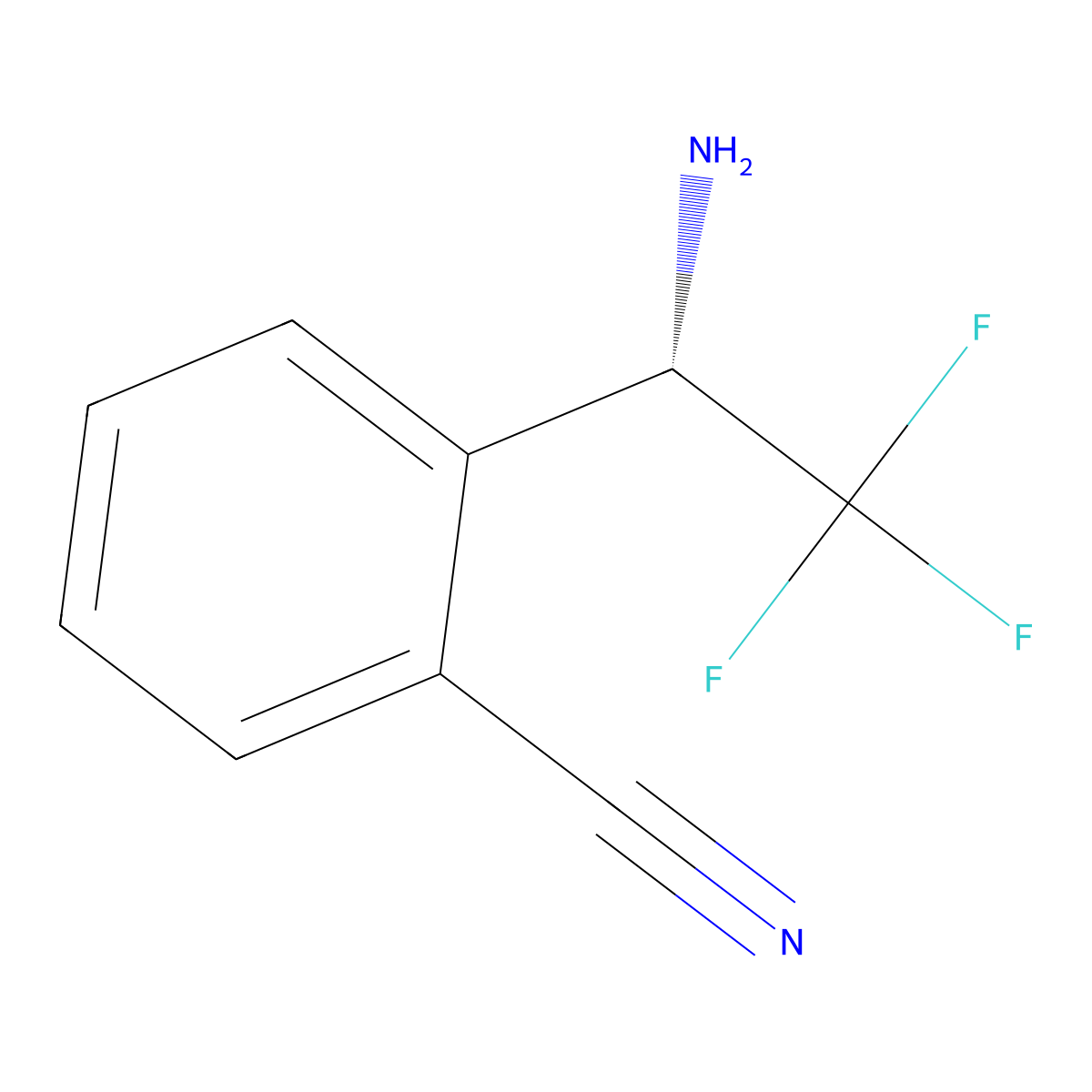 (S)-2-(1-Amino-2,2,2-trifluoroethyl)benzonitrile molecular structure, CAS 1213691-41-8