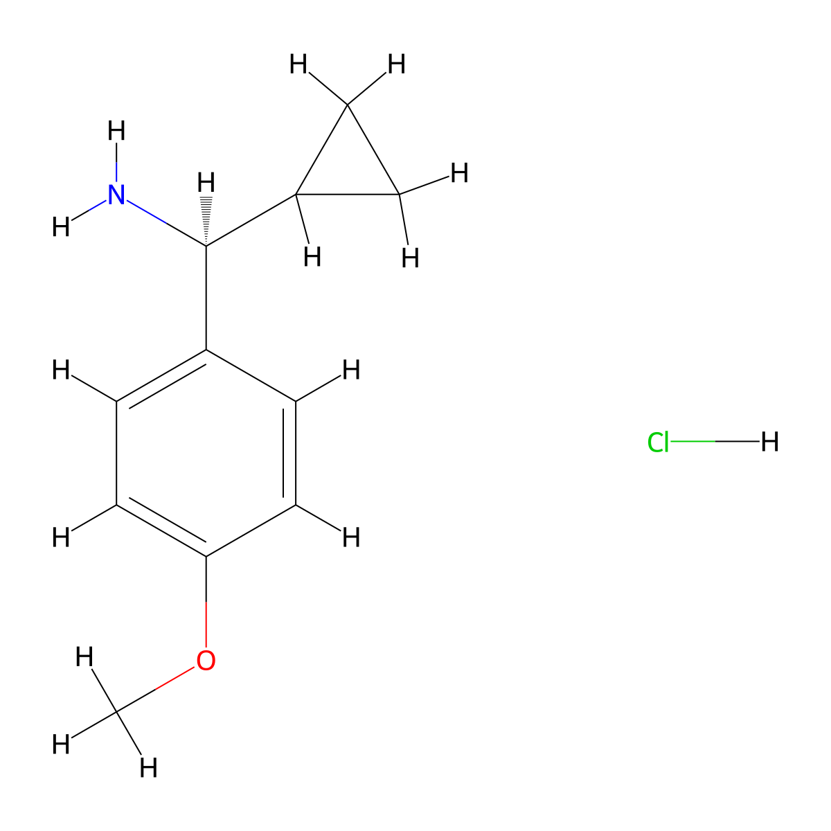 (S)-Cyclopropyl(4-methoxyphenyl)methanamine hydrochloride molecular structure, CAS 1213693-68-5