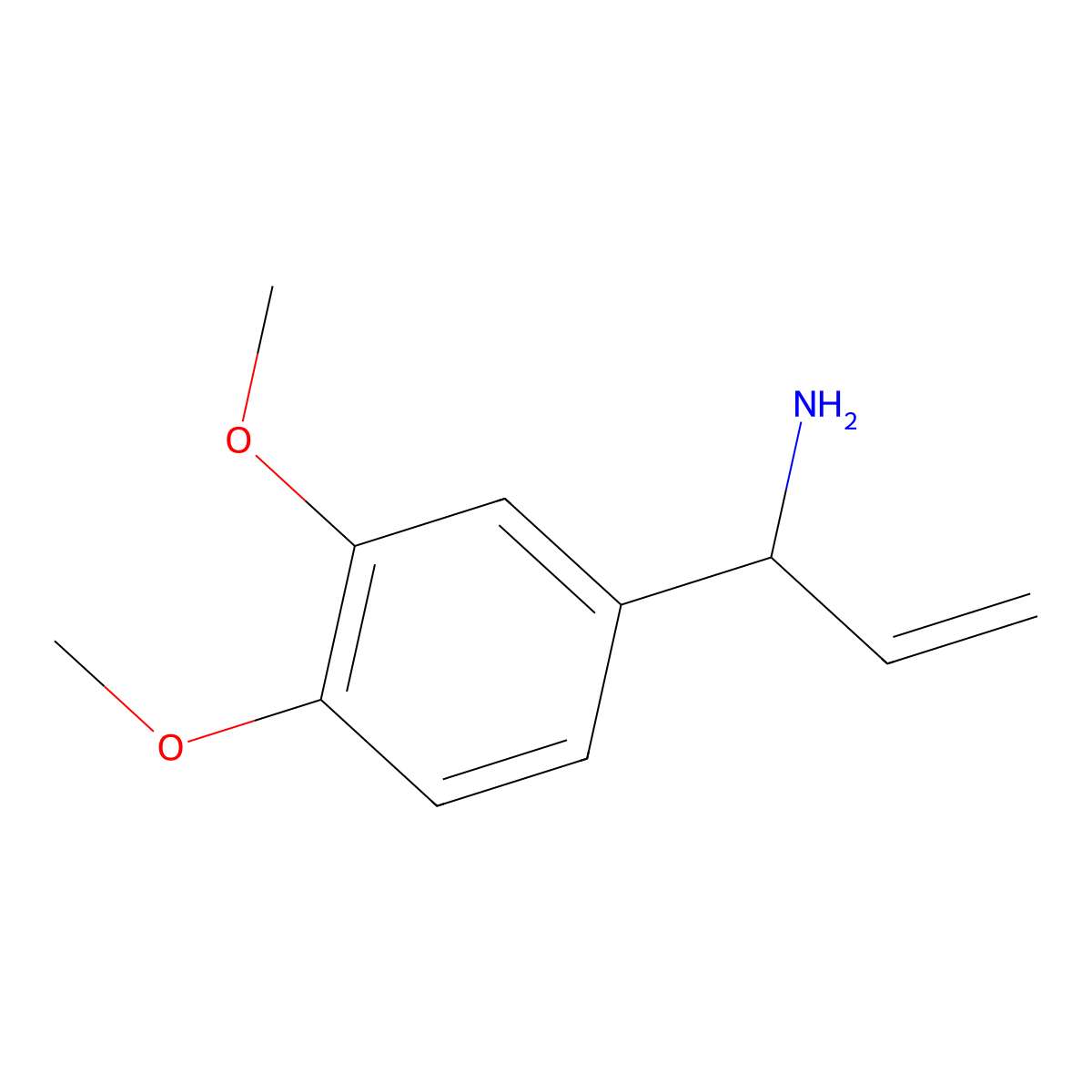 (1R)-1-(3,4-Dimethoxyphenyl)prop-2-enylamine molecular structure, CAS 1213694-18-8
