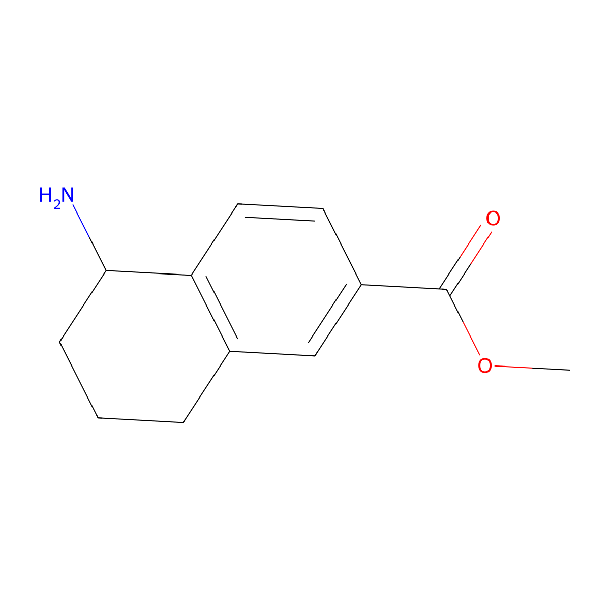 Methyl (5S)-5-amino-5,6,7,8-tetrahydronaphthalene-2-carboxylate molecular structure, CAS 1213699-55-8