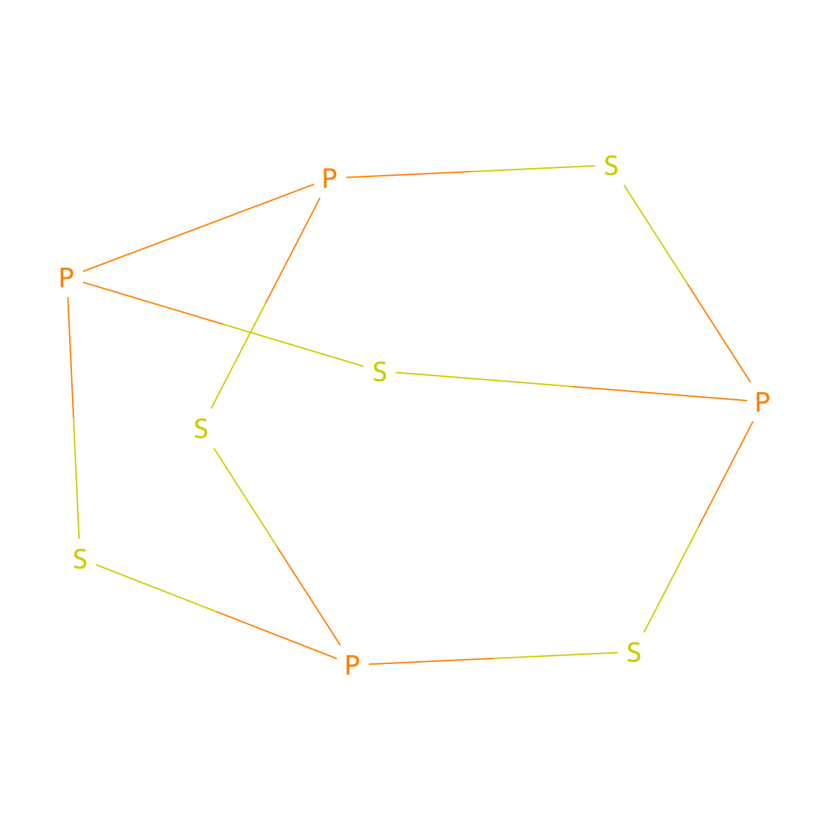 Tetraphosphorus pentasulfide molecular structure, CAS 12137-70-1