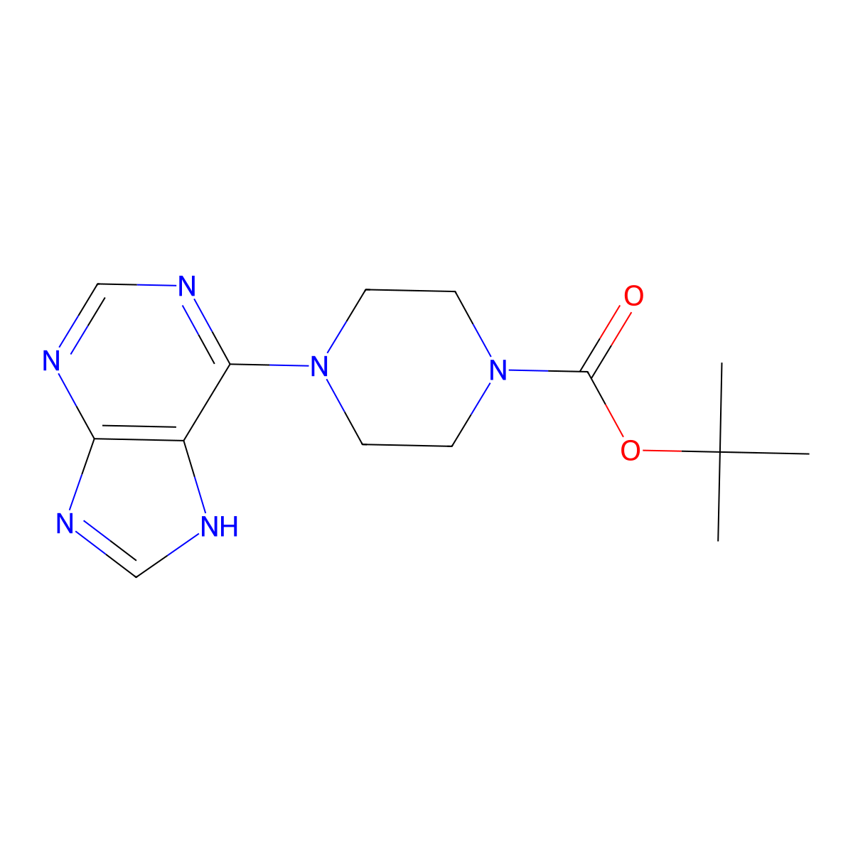 tert-Butyl 4-(9H-purin-6-yl)piperazine-1-carboxylate molecular structure, CAS 121370-56-7