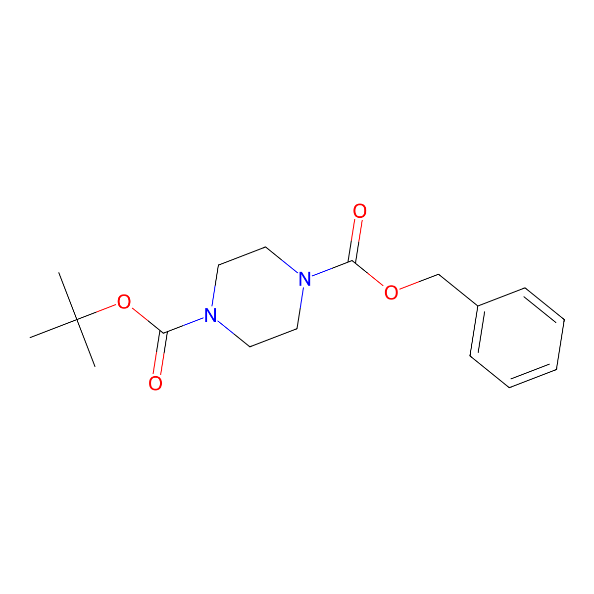 1-Benzyl 4-tert-butyl piperazine-1,4-dicarboxylate molecular structure, CAS 121370-60-3