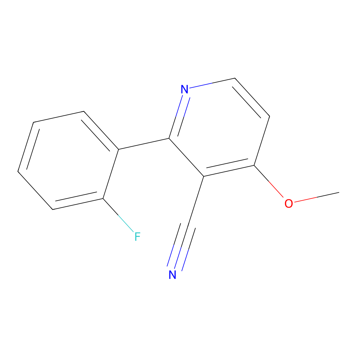 2-(2-Fluorophenyl)-4-methoxynicotinonitrile molecular structure, CAS 1213704-89-2