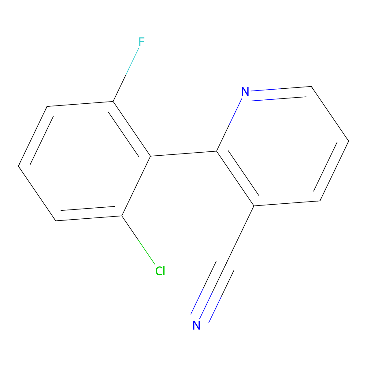 2-(2-Chloro-6-fluorophenyl)nicotinonitrile molecular structure, CAS 1213704-91-6