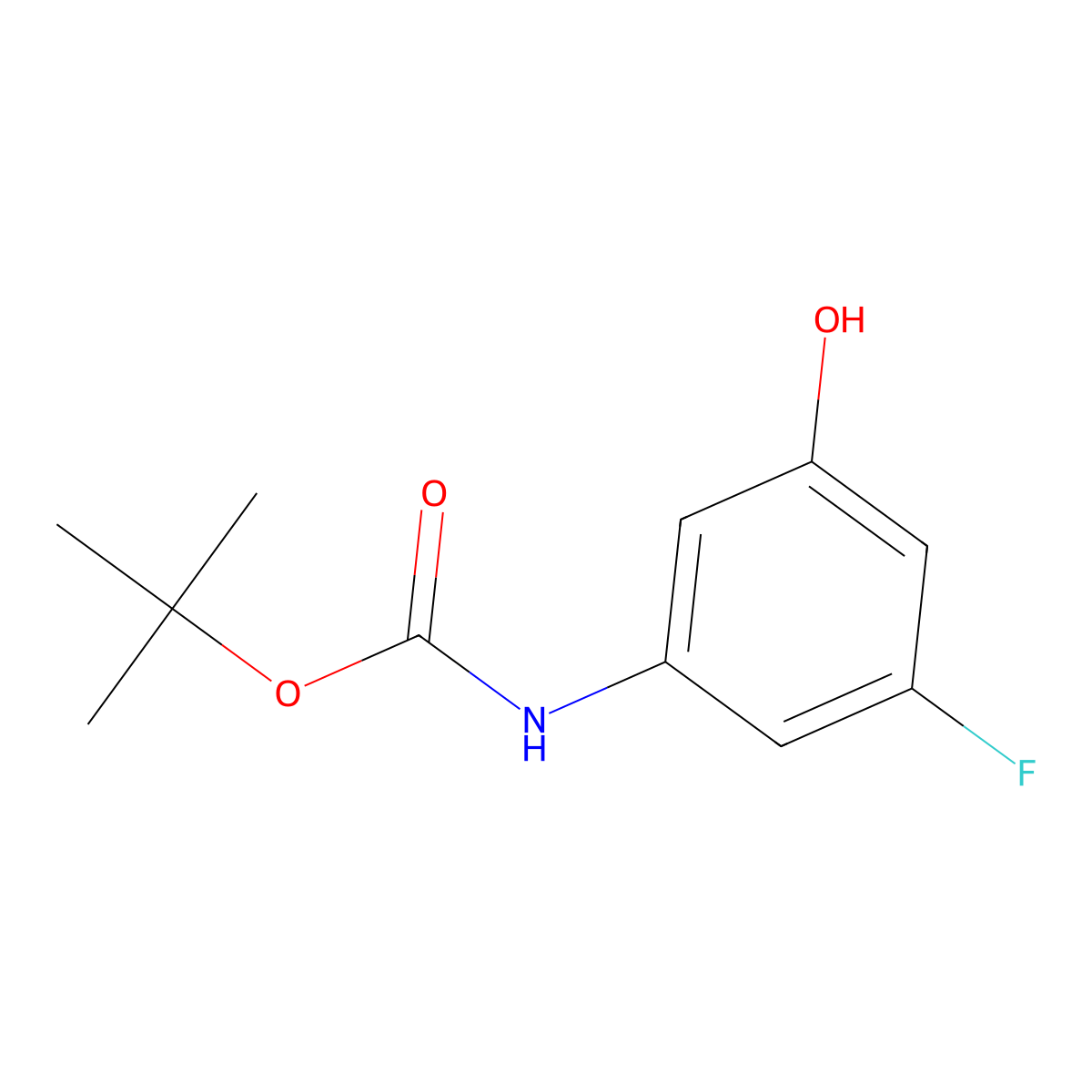 tert-butyl N-(3-fluoro-5-hydroxyphenyl)carbamate molecular structure, CAS 1213706-60-5