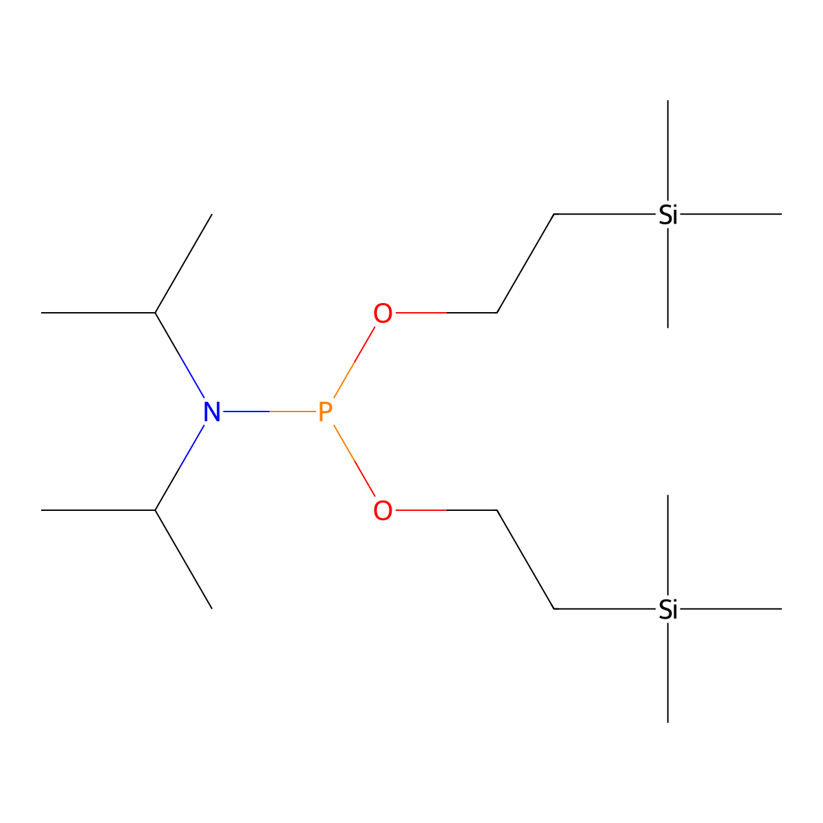 Bis(2-(trimethylsilyl)ethyl) diisopropylphosphoramidite molecular structure, CAS 121373-20-4