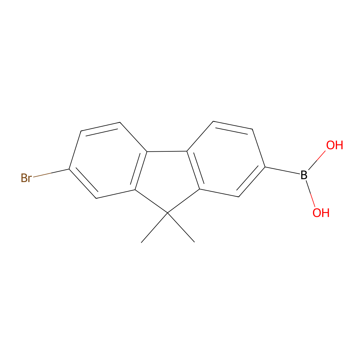 (7-Bromo-9,9-dimethyl-9H-fluoren-2-yl)boronic Acid (contains varying amounts of Anhydride) molecular structure, CAS 1213768-48-9