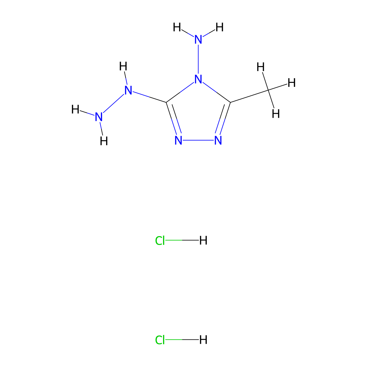3-Hydrazino-5-methyl-4H-1,2,4-triazol-4-amine dihydrochloride molecular structure, CAS 121378-73-2