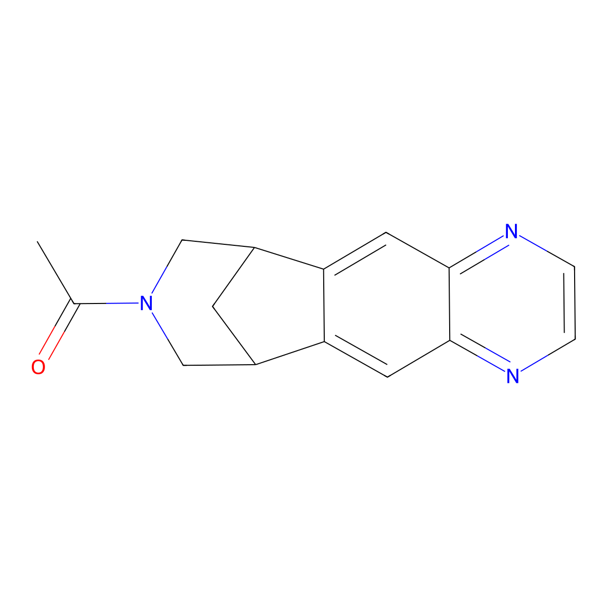 1-(6,7,9,10-Tetrahydro-6,10-methano-8H-pyrazino[2,3-h][3]benzazepin-8-yl)ethanone molecular structure, CAS 1213781-59-9