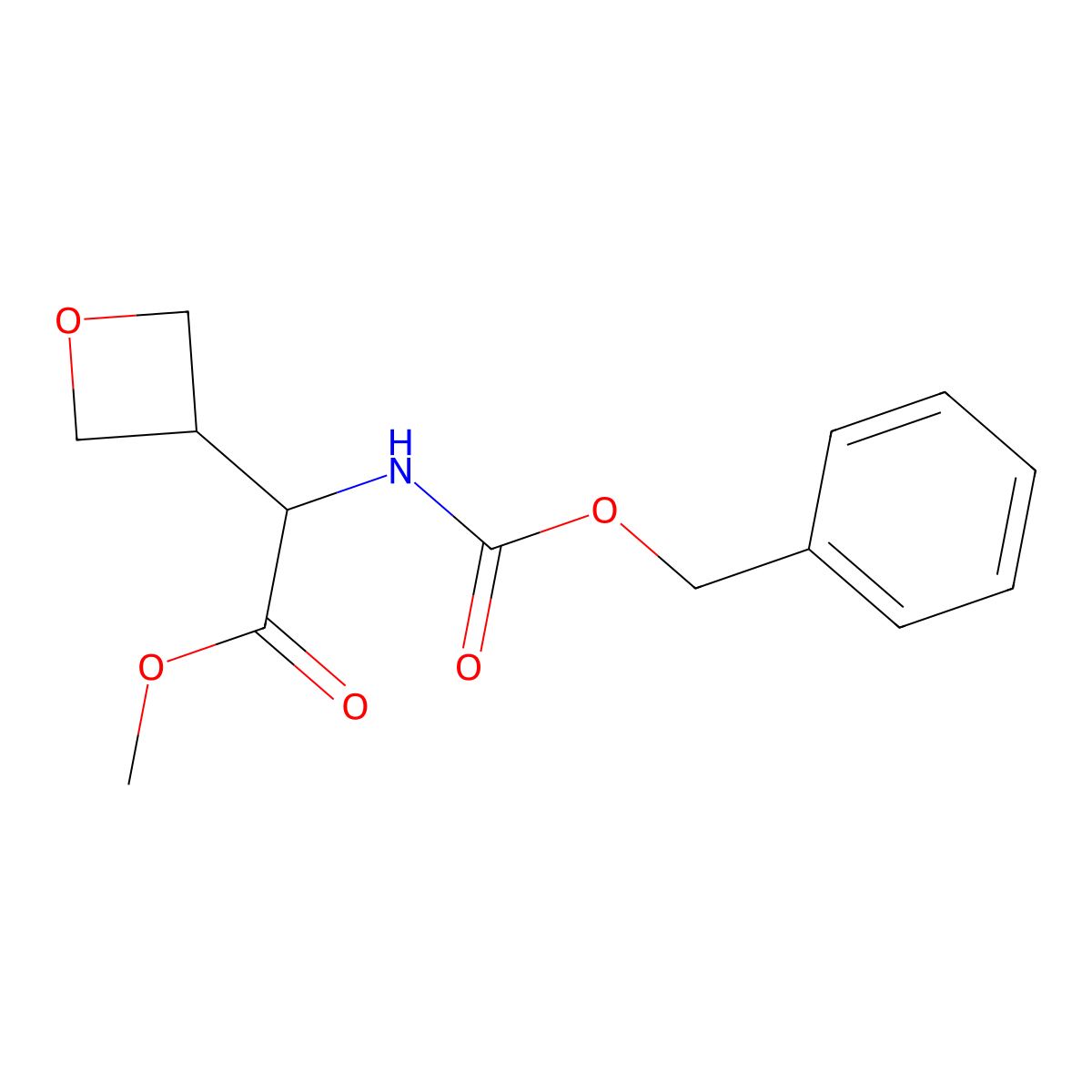 methyl (2S)-2-(benzyloxycarbonylamino)-2-(oxetan-3-yl)acetate molecular structure, CAS 1213783-62-0