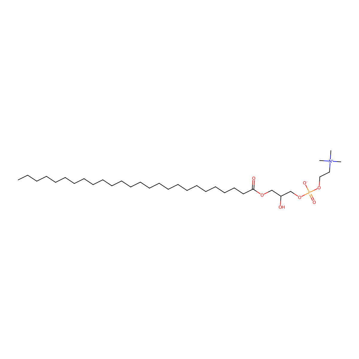 1-Hexacosanoyl-2-hydroxy-sn-glycero-3-phosphocholine molecular structure, CAS 1213783-80-2