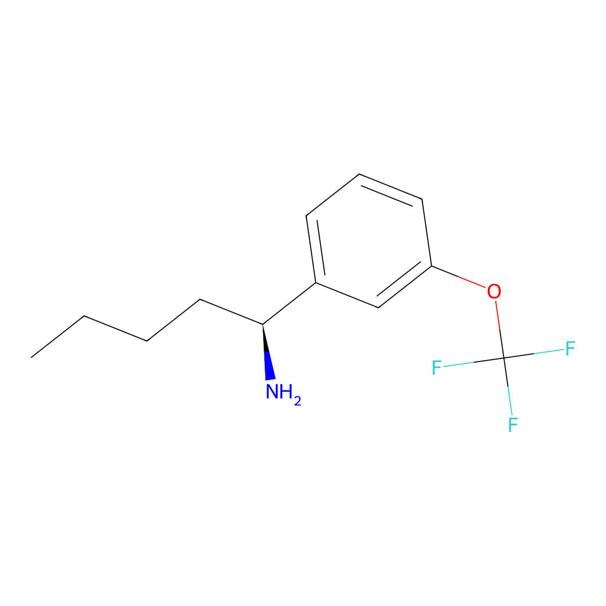 (S)-1-(3-(Trifluoromethoxy)phenyl)pentan-1-amine molecular structure, CAS 1213828-50-2