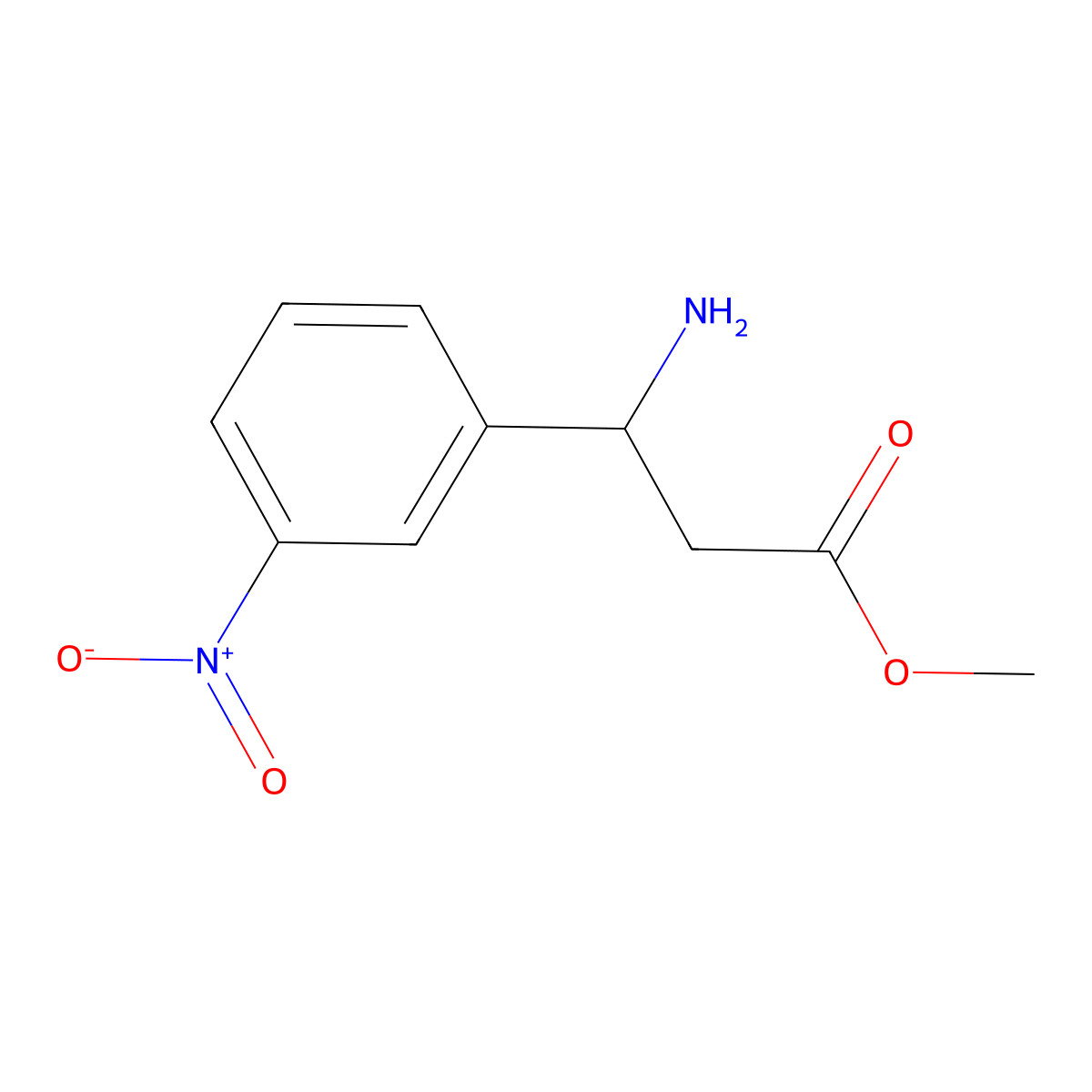 methyl (3S)-3-amino-3-(3-nitrophenyl)propanoate molecular structure, CAS 1213828-83-1