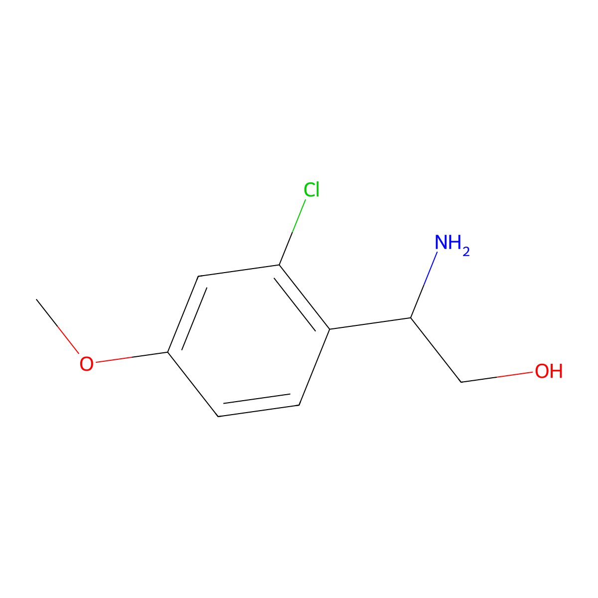 (S)-2-Amino-2-(2-chloro-4-methoxyphenyl)ethan-1-OL molecular structure, CAS 1213834-36-6