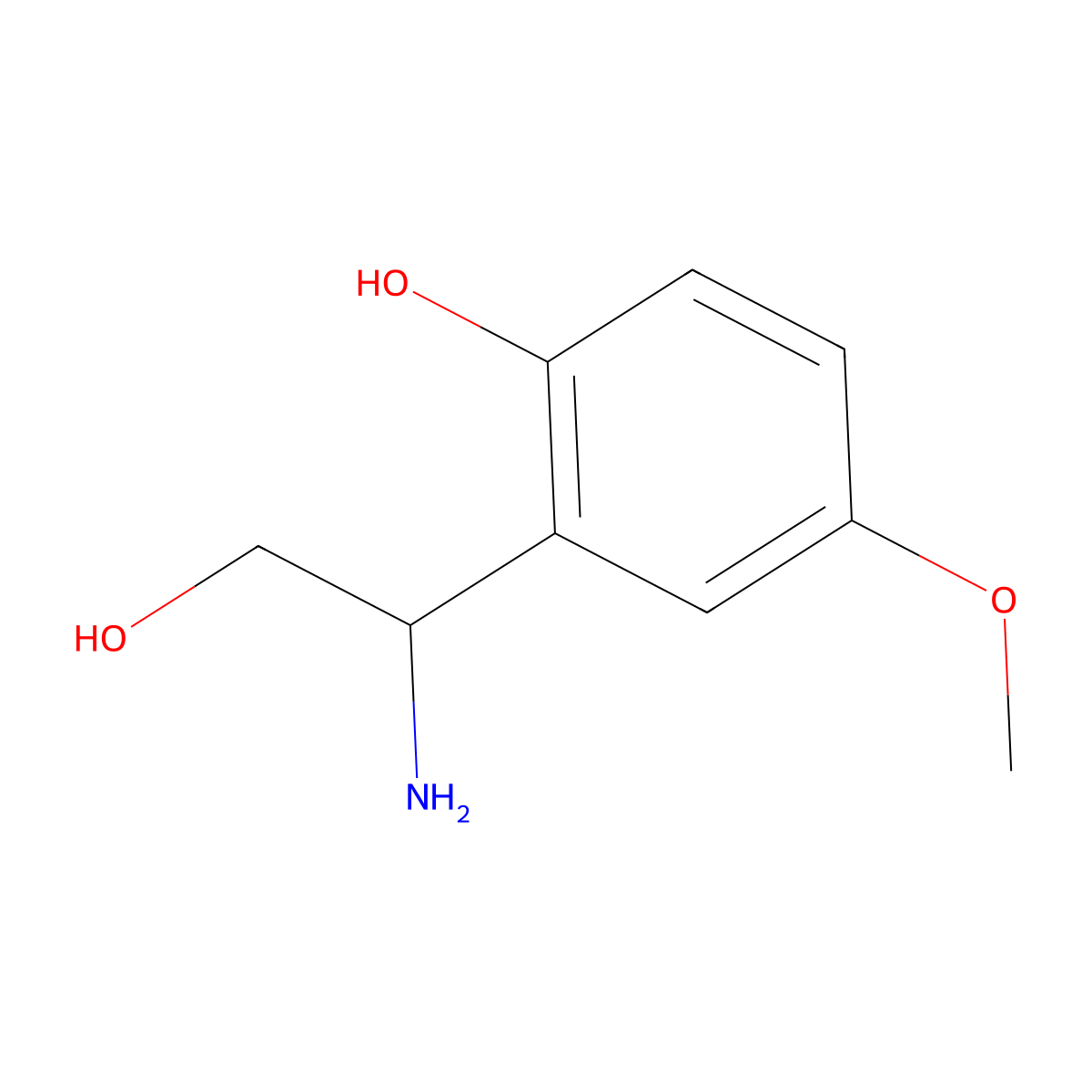 2-[(1S)-1-amino-2-hydroxyethyl]-4-methoxyphenol molecular structure, CAS 1213838-57-3
