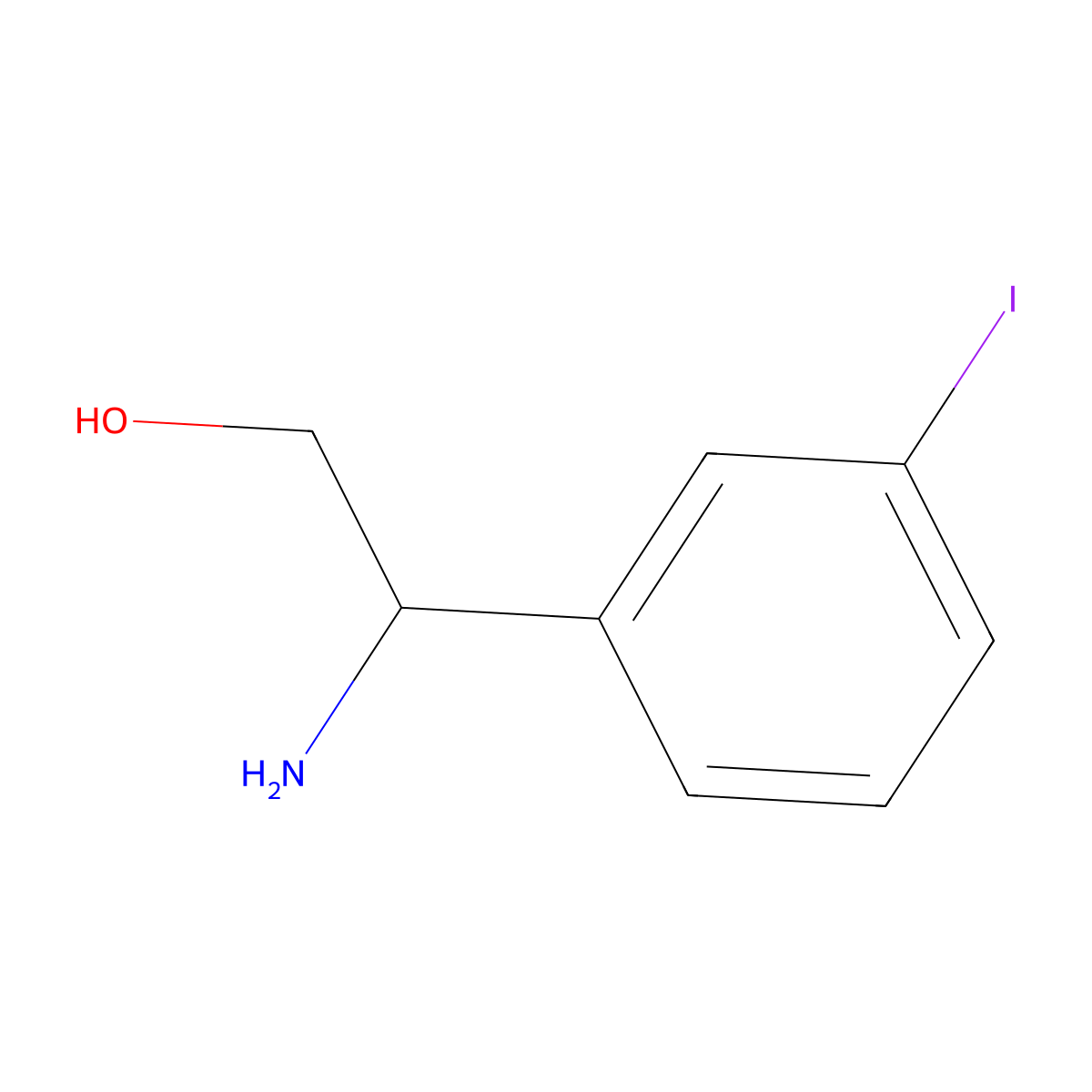 (R)-2-Amino-2-(3-iodophenyl)ethan-1-ol molecular structure, CAS 1213838-81-3