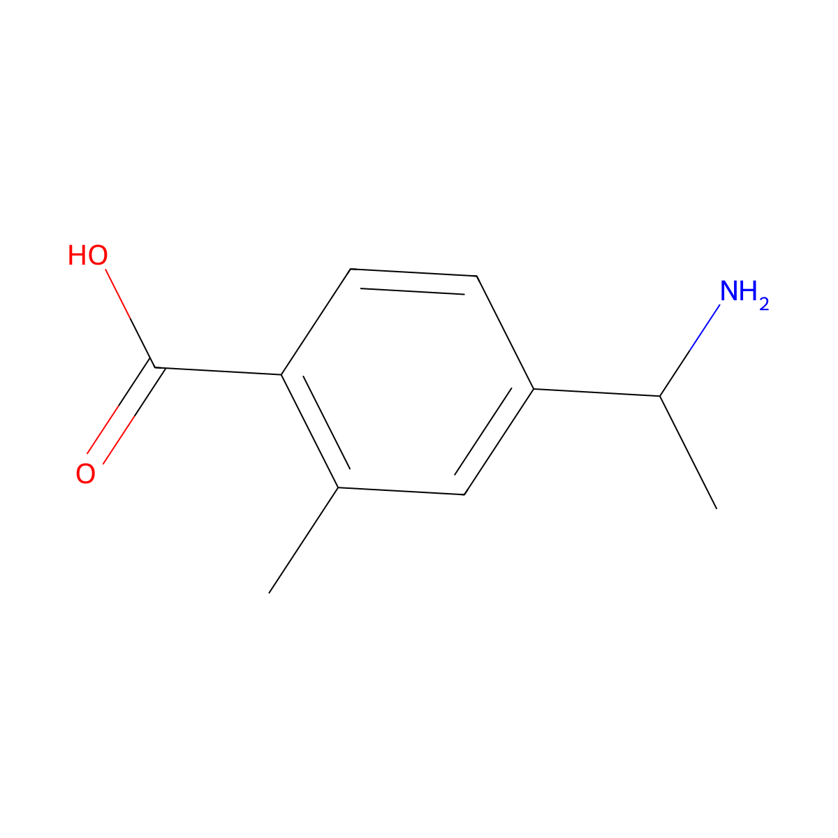 4-[(1R)-1-aminoethyl]-2-methylbenzoic acid molecular structure, CAS 1213840-68-6