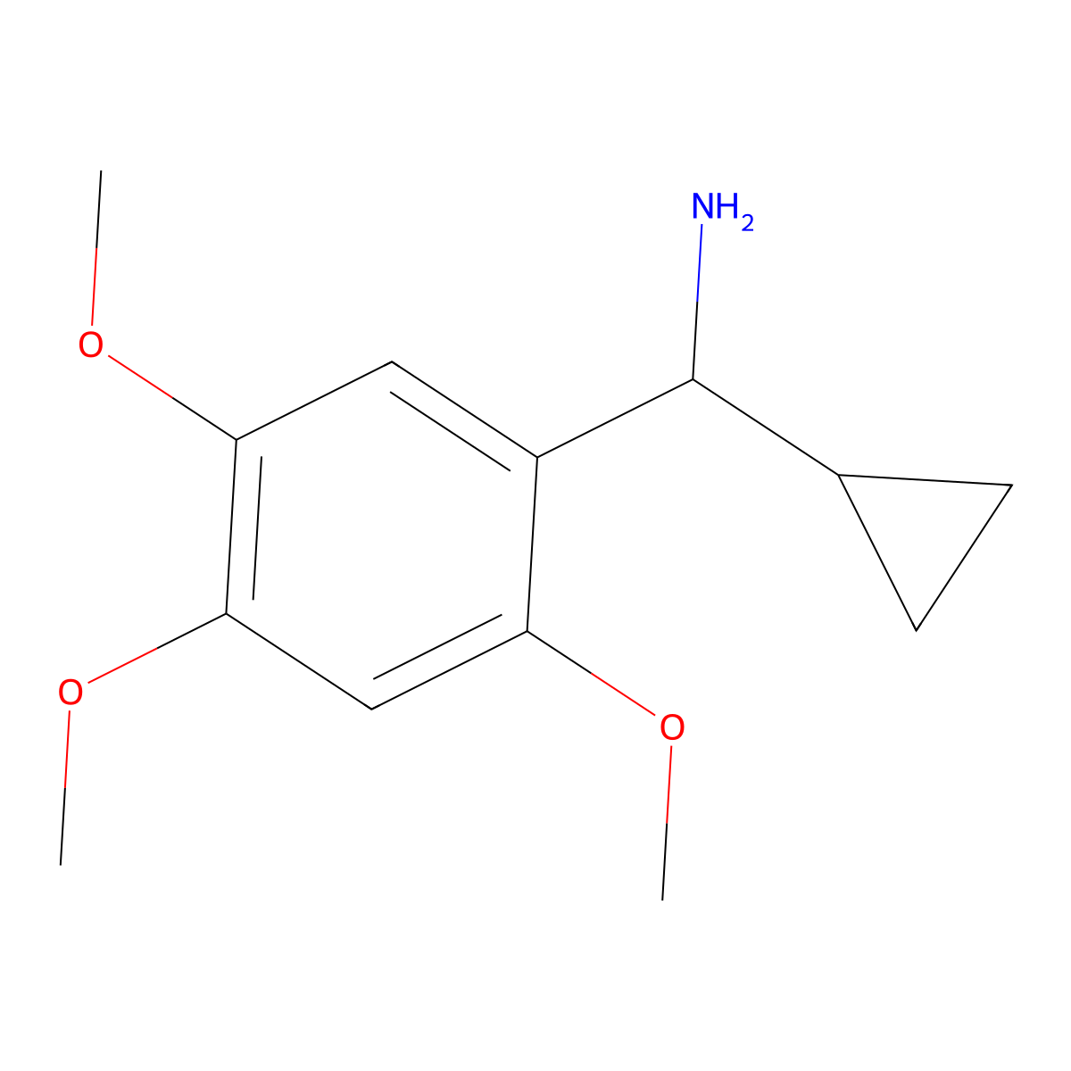 (R)-1-Cyclopropyl-1-(2,4,5-trimethoxyphenyl)methanamine molecular structure, CAS 1213841-81-6