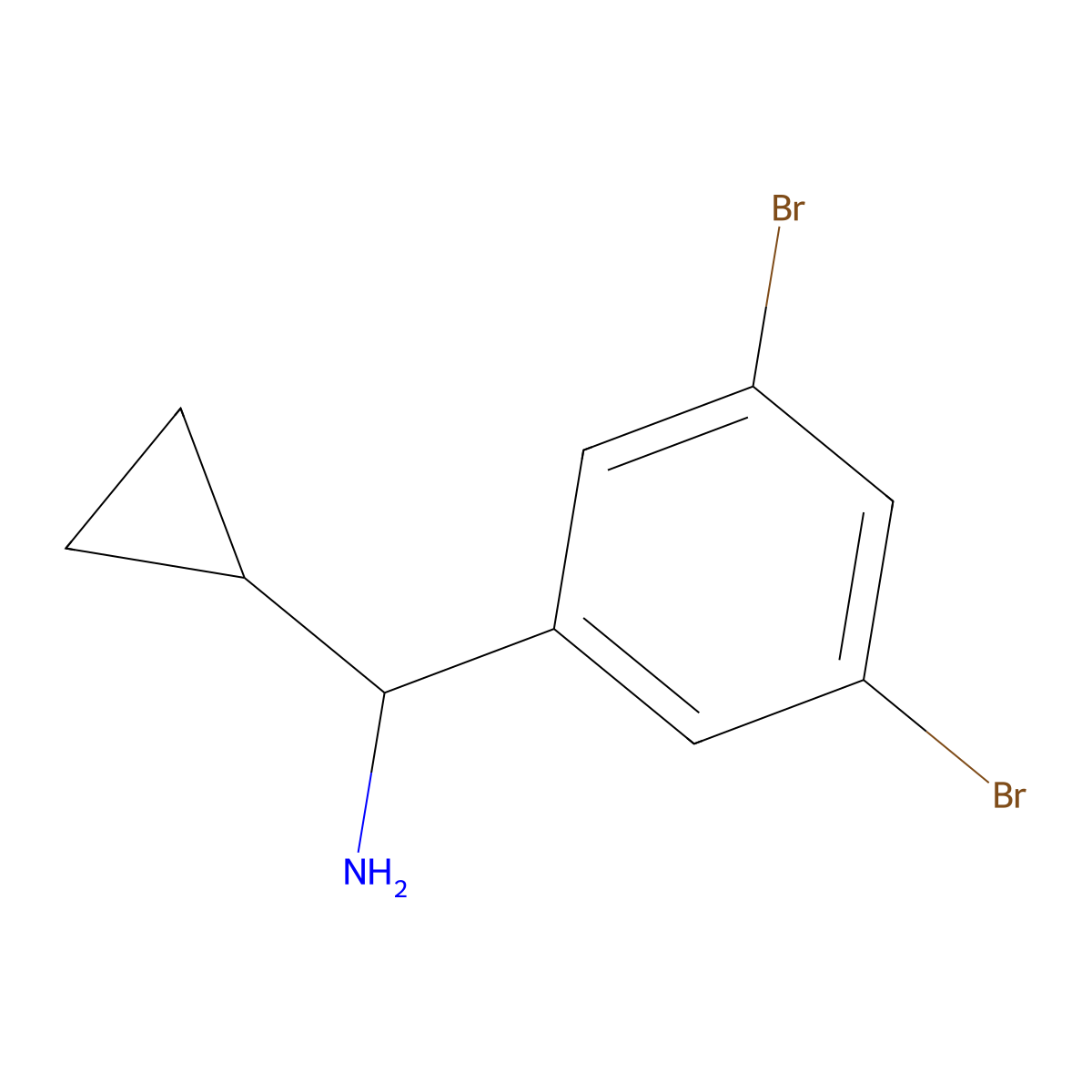 (S)-Cyclopropyl(3,5-dibromophenyl)methanamine molecular structure, CAS 1213842-51-3