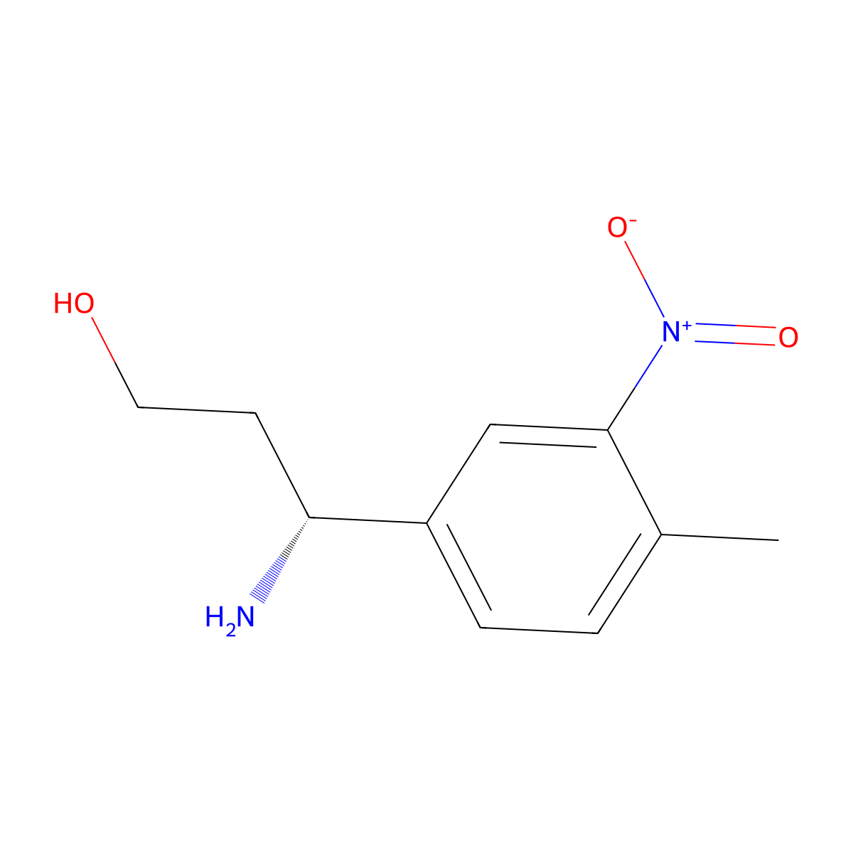 (3R)-3-amino-3-(4-methyl-3-nitrophenyl)propan-1-ol molecular structure, CAS 1213846-76-4