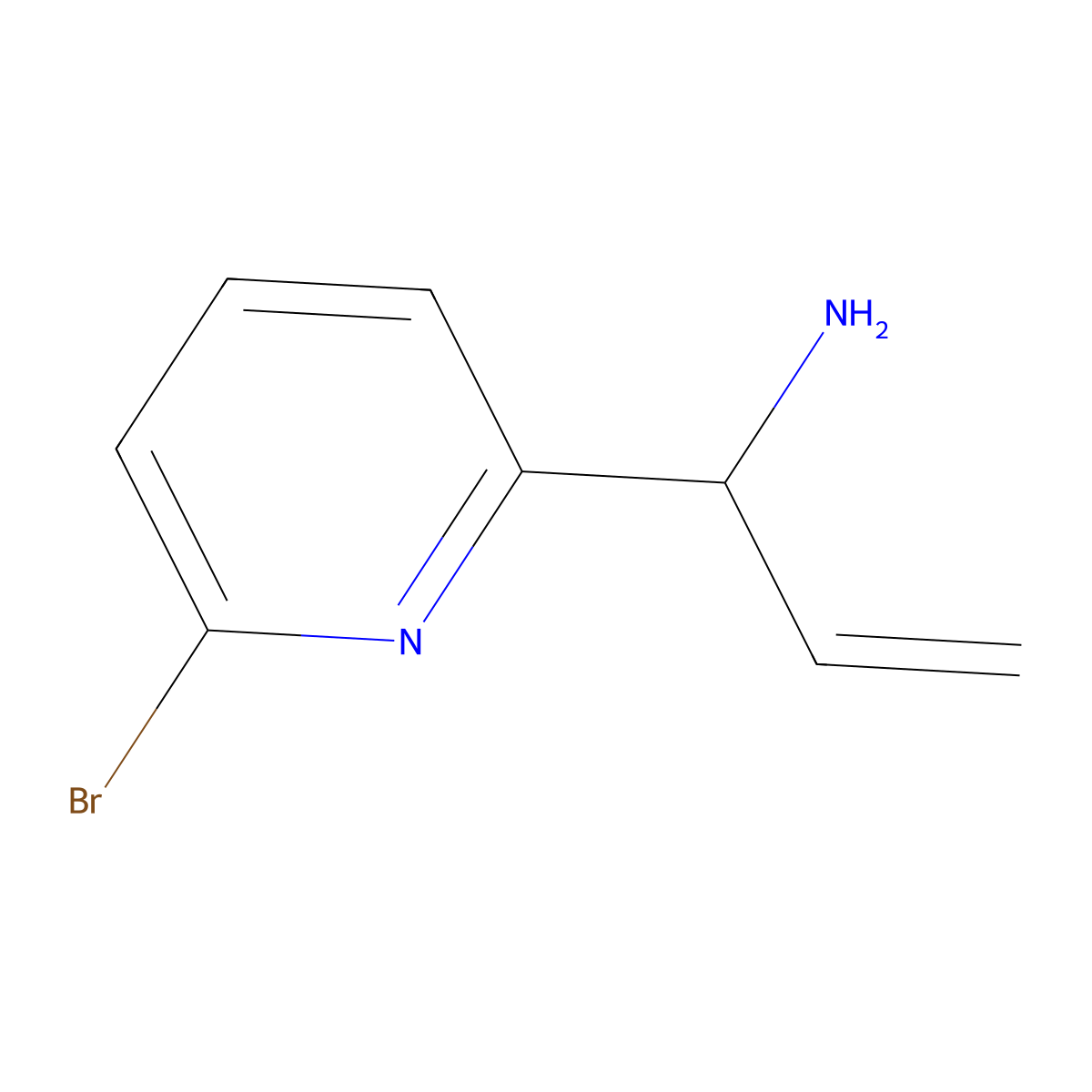 (I+/-R)-6-Bromo-I+/--ethenyl-2-pyridinemethanamine molecular structure, CAS 1213848-13-5