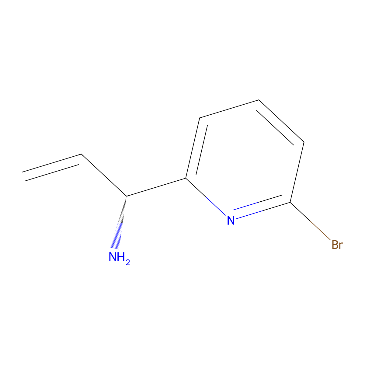 (I+/-R)-6-Bromo-I+/--ethenyl-2-pyridinemethanamine molecular structure, CAS 1213848-13-5