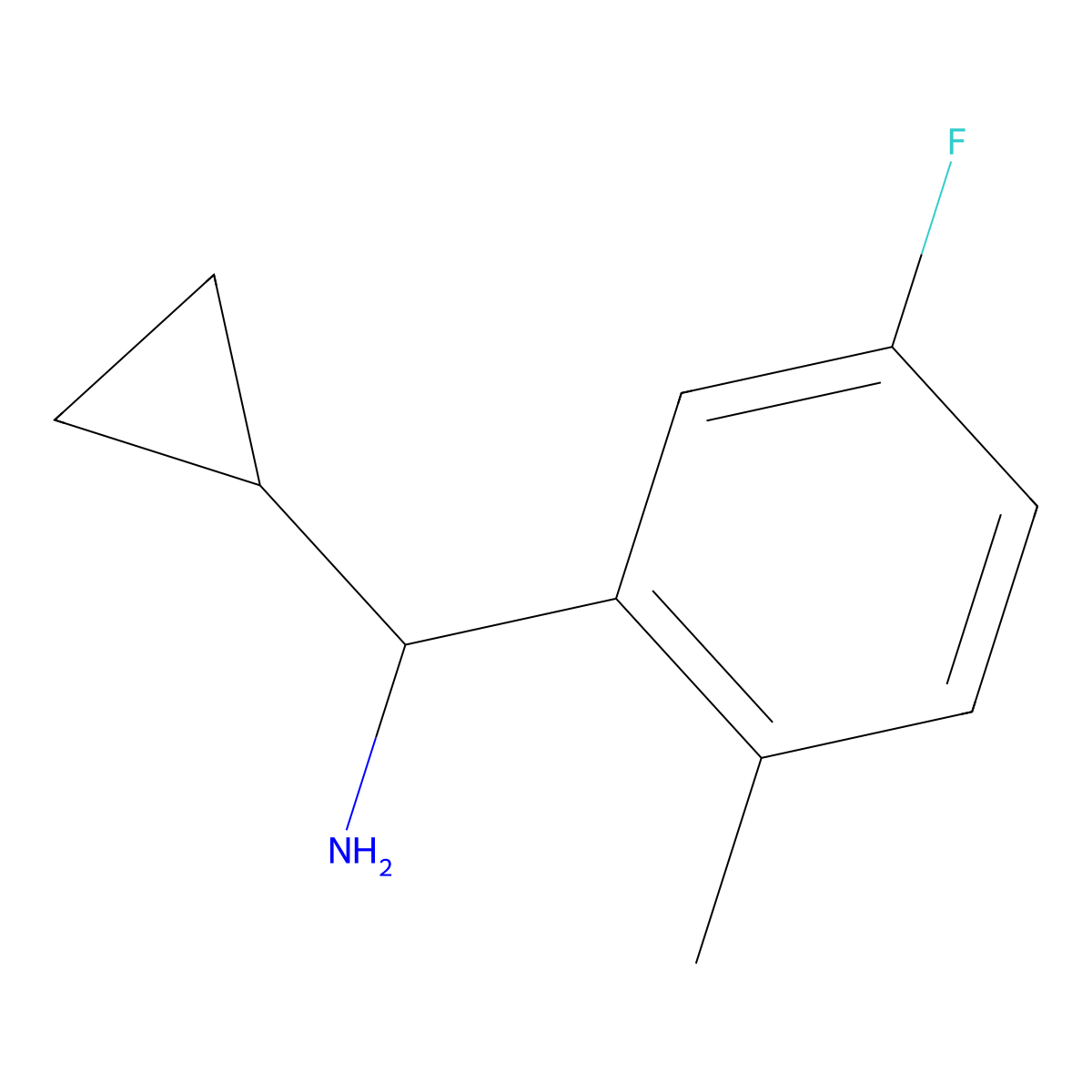 (R)-cyclopropyl(5-fluoro-2-methylphenyl)methanamine molecular structure, CAS 1213853-27-0