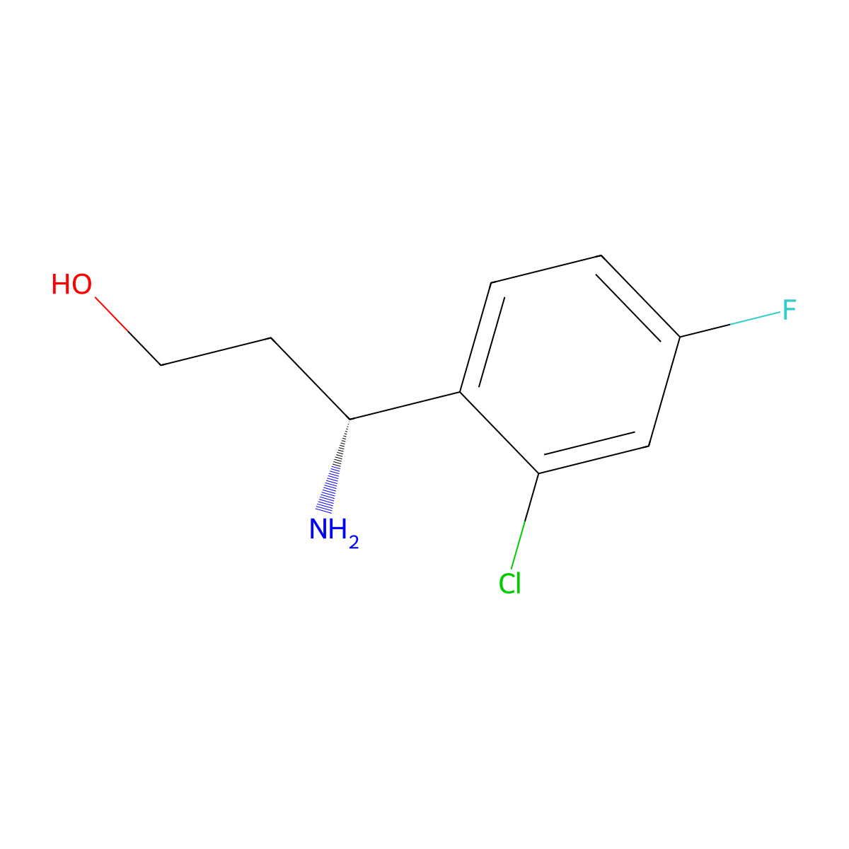 (3R)-3-Amino-3-(2-chloro-4-fluorophenyl)propan-1-OL molecular structure, CAS 1213853-49-6