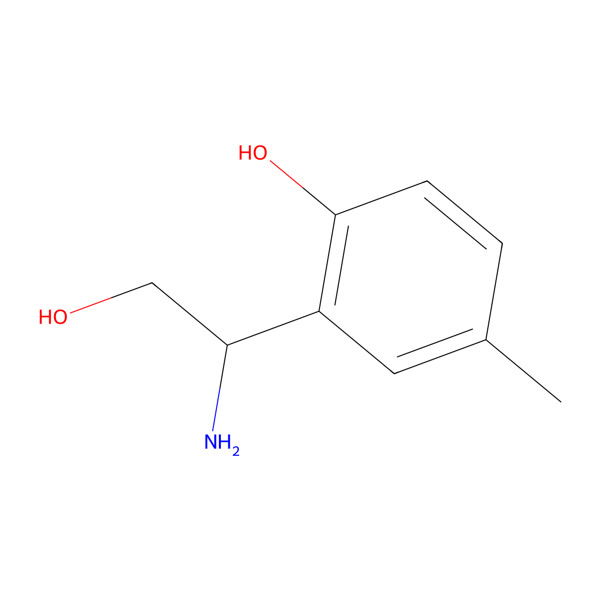 2-[(1R)-1-Amino-2-hydroxyethyl]-4-methylphenol molecular structure, CAS 1213857-16-9
