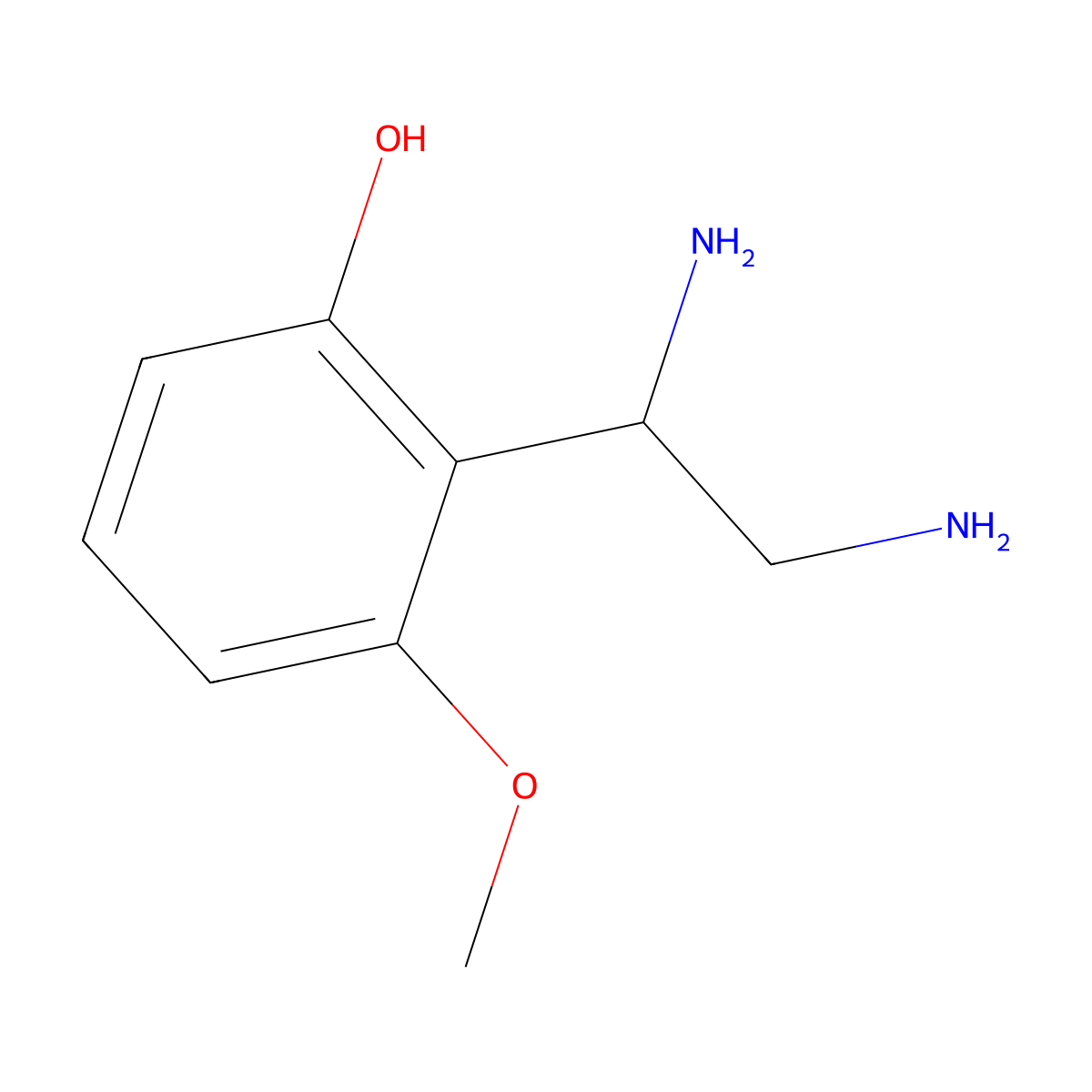 (R)-2-(1,2-Diaminoethyl)-3-methoxyphenol molecular structure, CAS 1213858-20-8