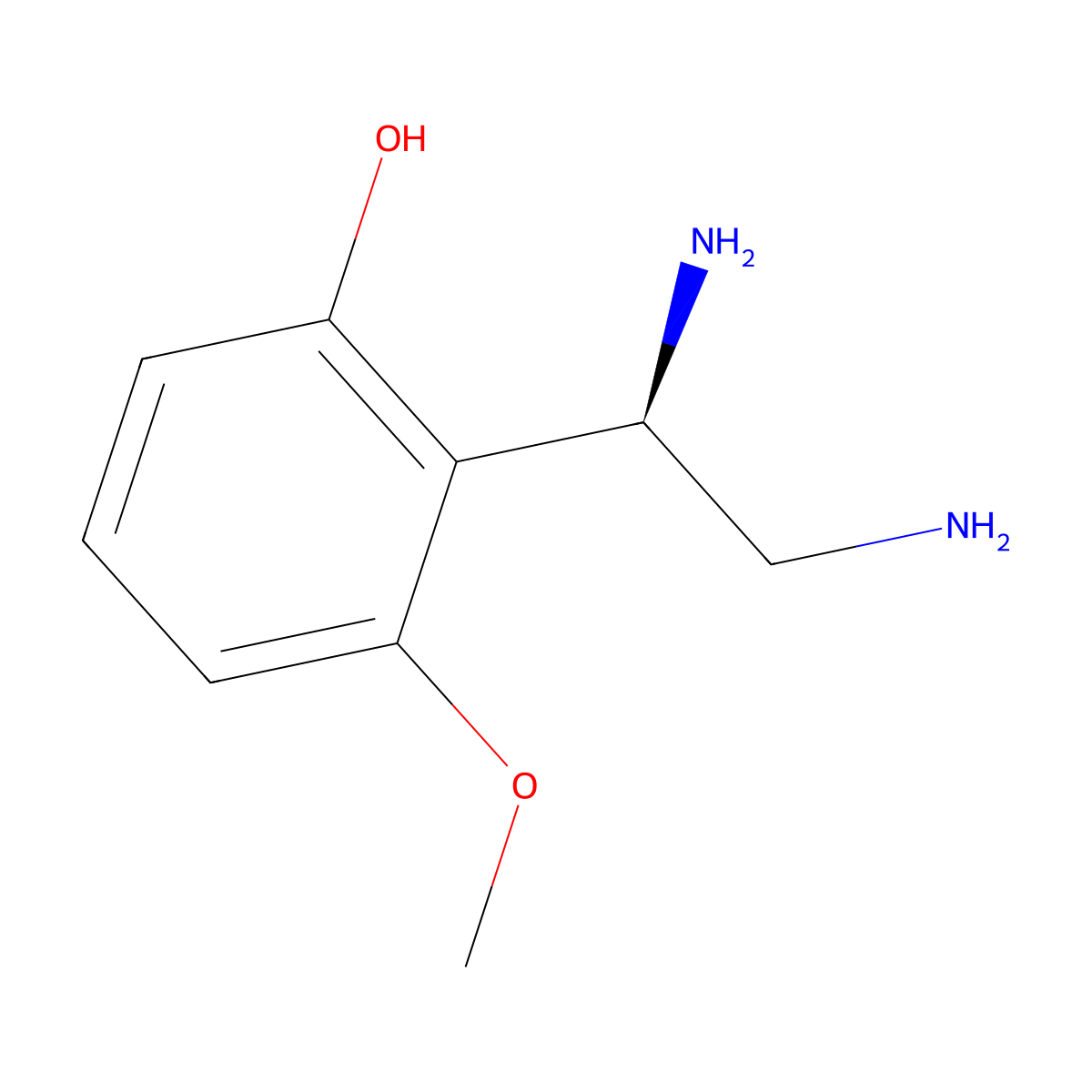 (R)-2-(1,2-Diaminoethyl)-3-methoxyphenol molecular structure, CAS 1213858-20-8