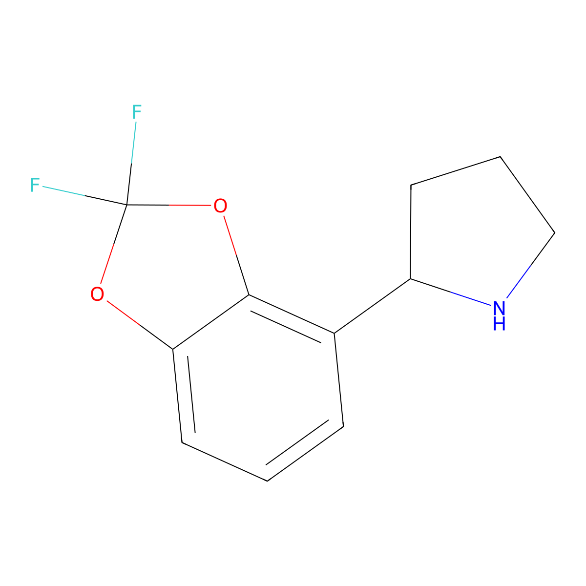 (R)-2-(2,2-difluorobenzo[d][1,3]dioxol-4-yl)pyrrolidine hydrochloride molecular structure, CAS 1213858-67-3