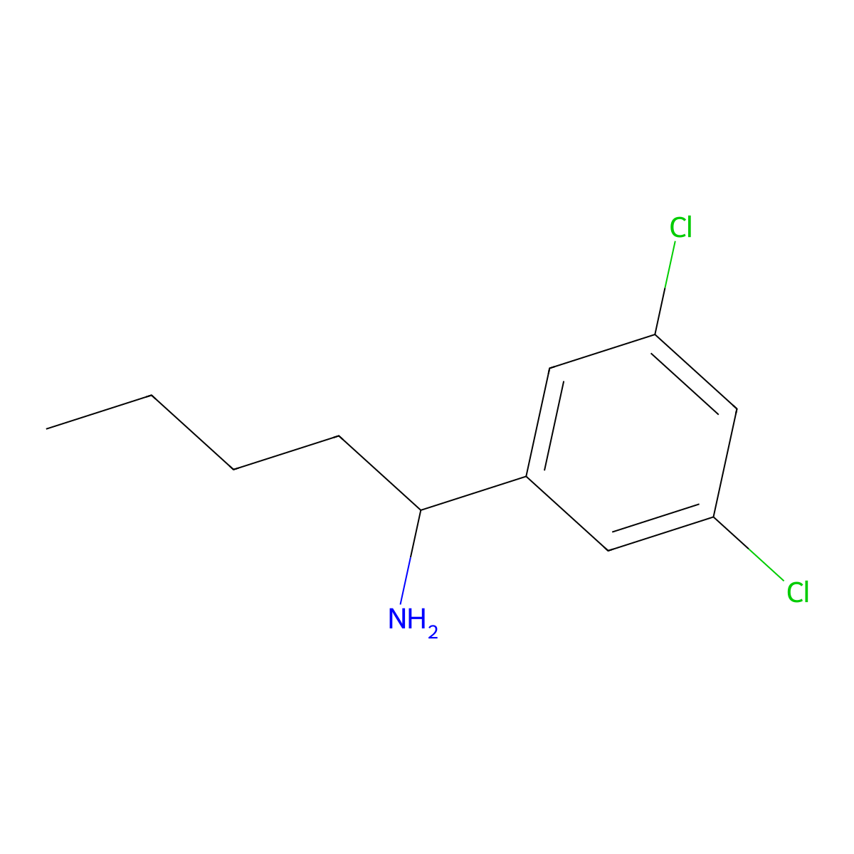 (S)-1-(3,5-Dichlorophenyl)pentan-1-amine molecular structure, CAS 1213860-12-8