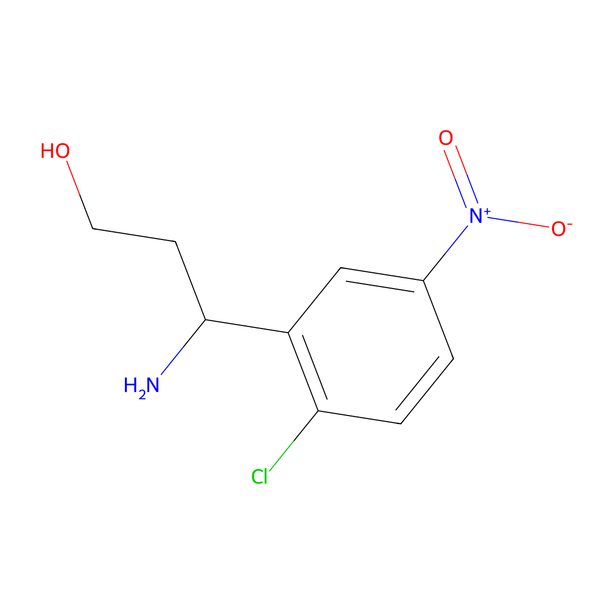 (3S)-3-amino-3-(2-chloro-5-nitrophenyl)propan-1-ol molecular structure, CAS 1213862-48-6
