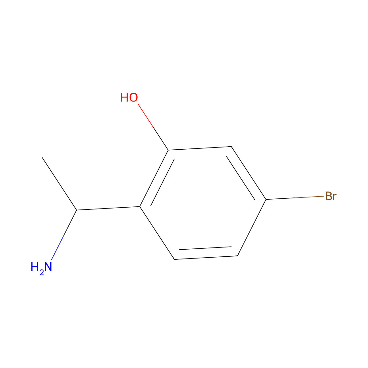2-[(1R)-1-aminoethyl]-5-bromophenol molecular structure, CAS 1213864-46-0