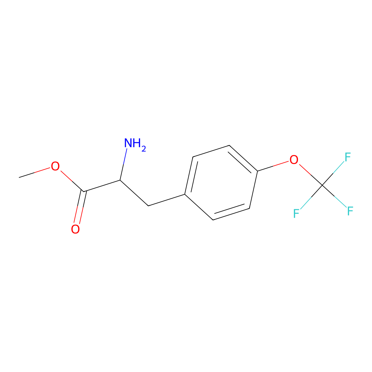(R)-Methyl 2-amino-3-(4-(trifluoromethoxy)phenyl)propanoate molecular structure, CAS 1213864-68-6