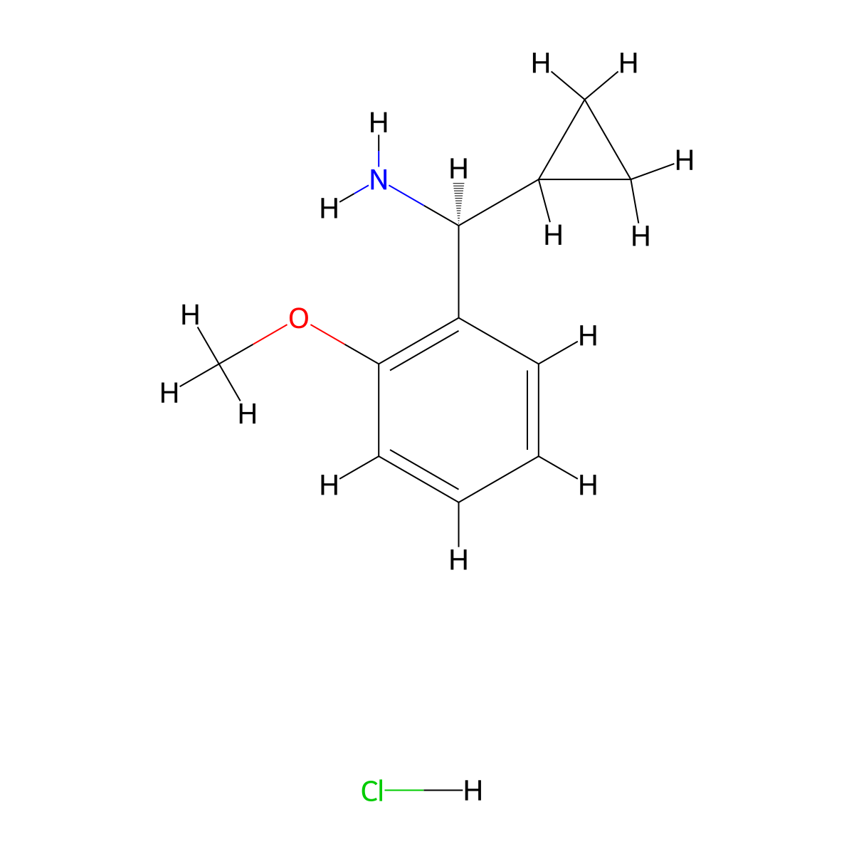 (S)-Cyclopropyl(2-methoxyphenyl)methanamine hydrochloride molecular structure, CAS 1213865-15-6