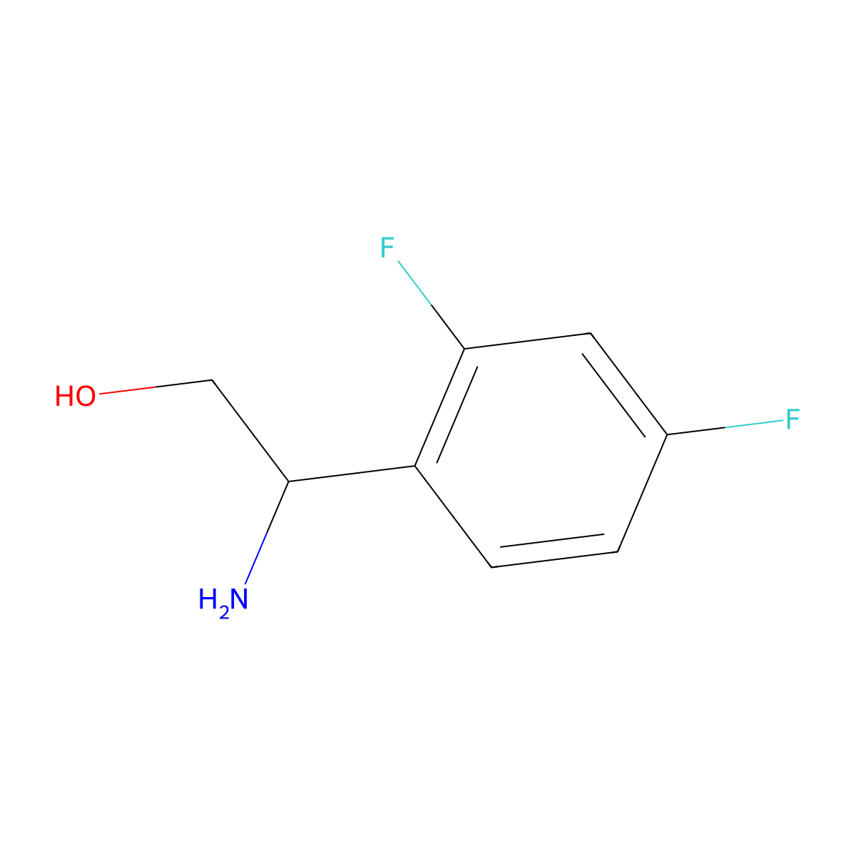 (R)-2-Amino-2-(2,4-difluorophenyl)ethan-1-ol molecular structure, CAS 1213867-18-5