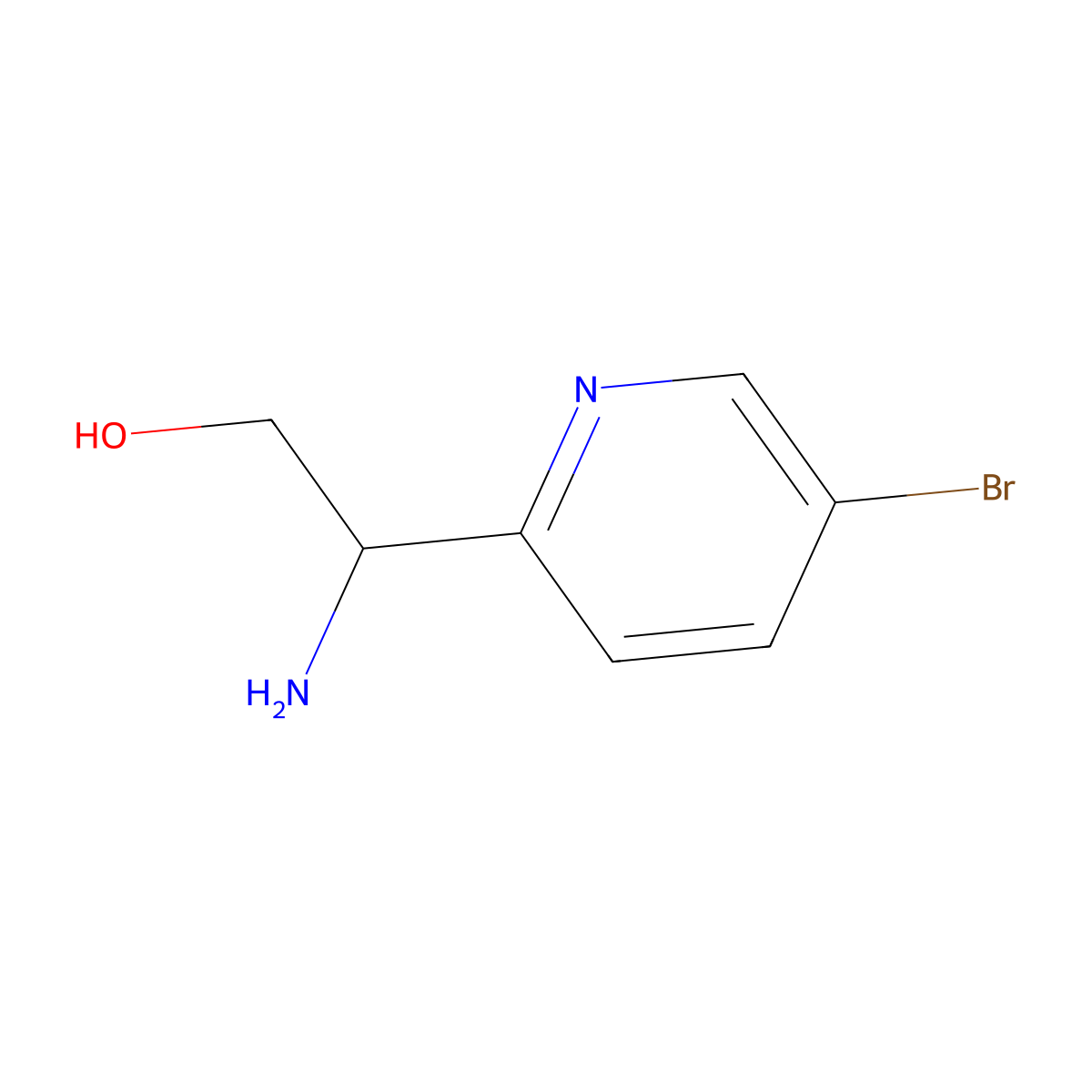 (R)-2-Amino-2-(5-bromopyridin-2-yl)ethanol molecular structure, CAS 1213869-45-4