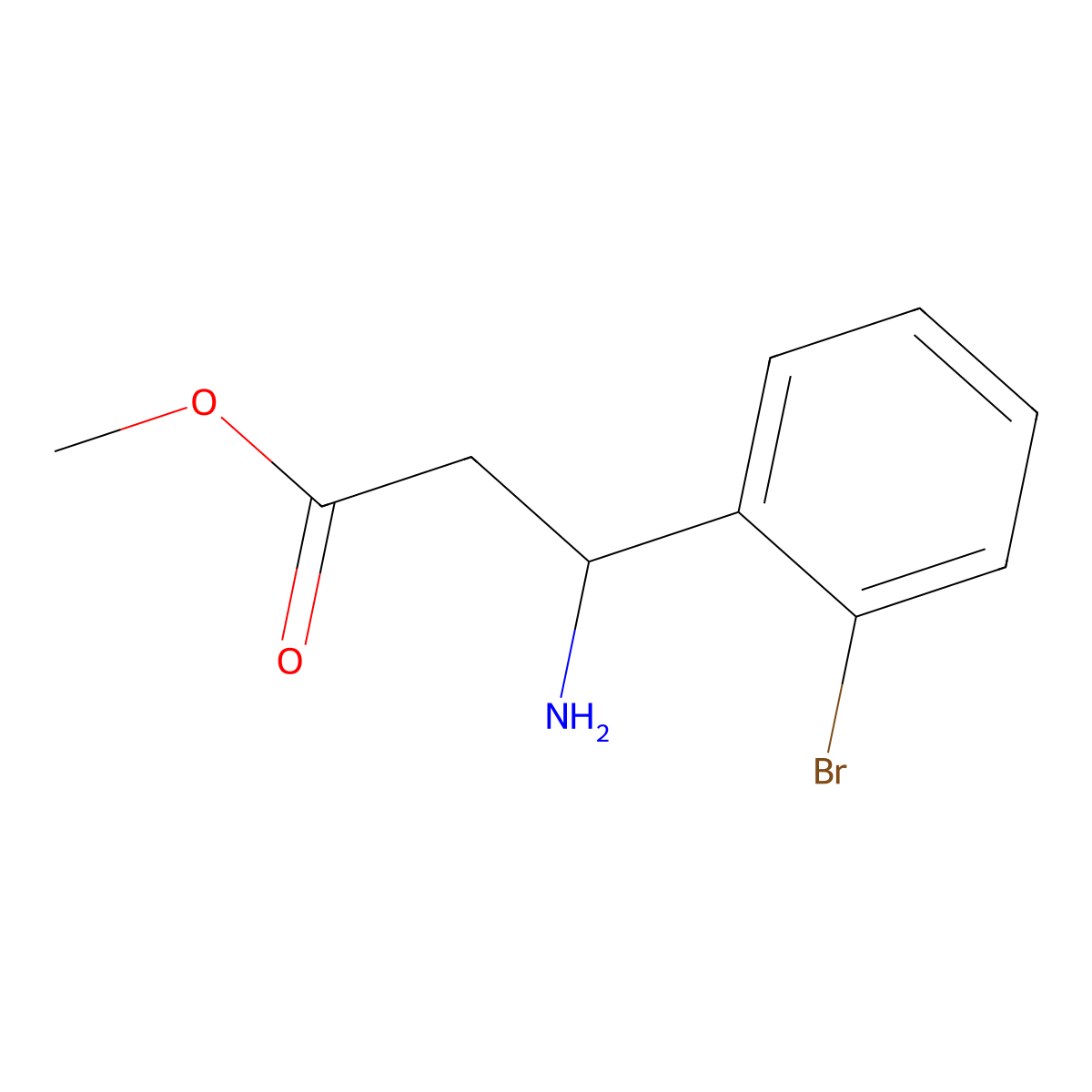 Methyl (s)-3-amino-3-(2-bromophenyl)propanoate molecular structure, CAS 1213870-10-0