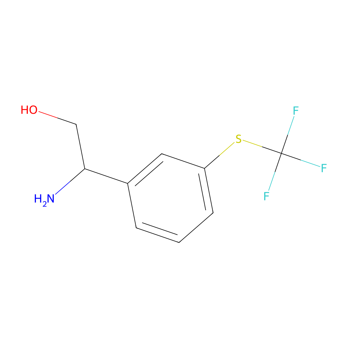 (r)-2-Amino-2-(3-((trifluoromethyl)thio)phenyl)ethan-1-ol molecular structure, CAS 1213870-97-3