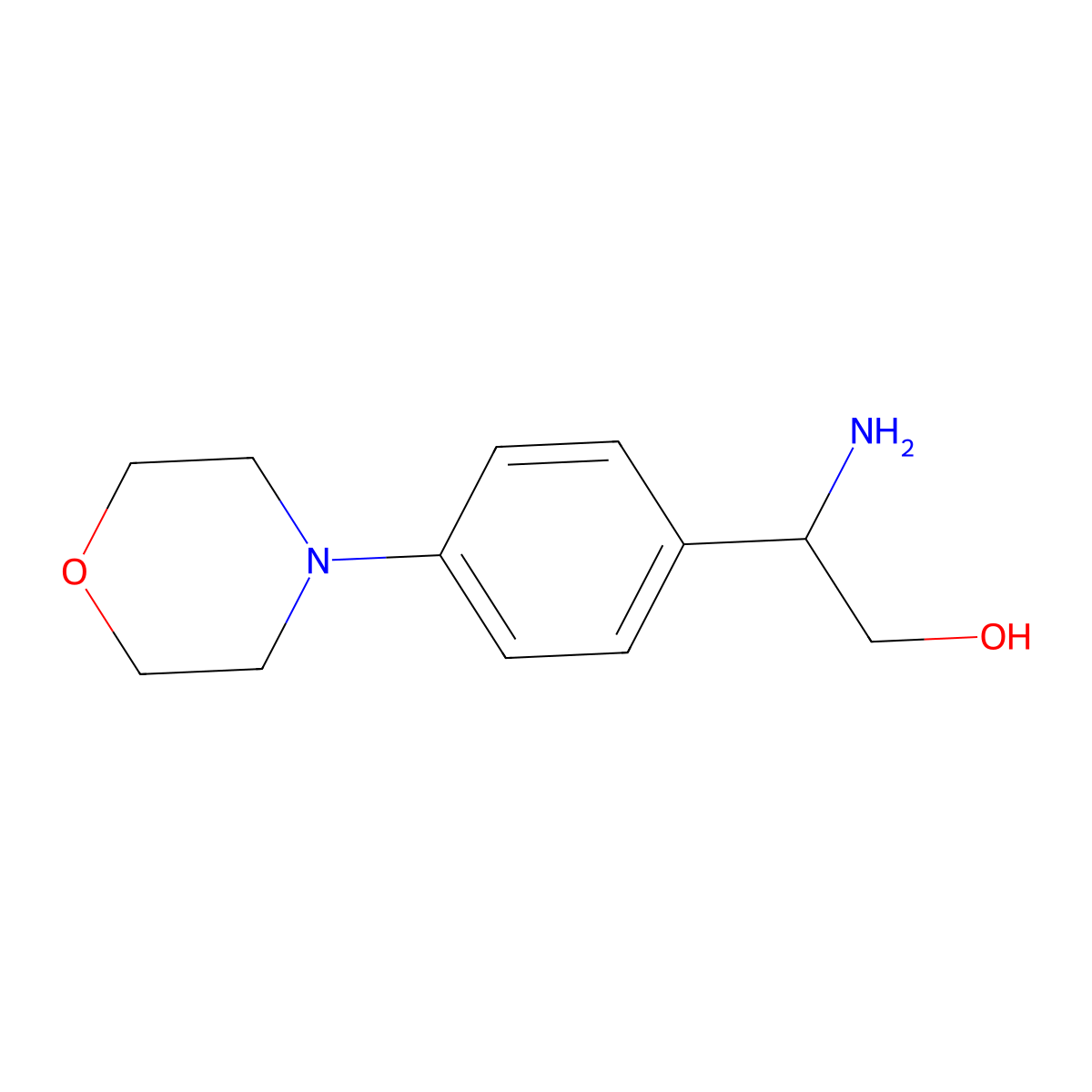 (r)-2-Amino-2-(4-morpholinophenyl)ethan-1-ol molecular structure, CAS 1213872-82-2